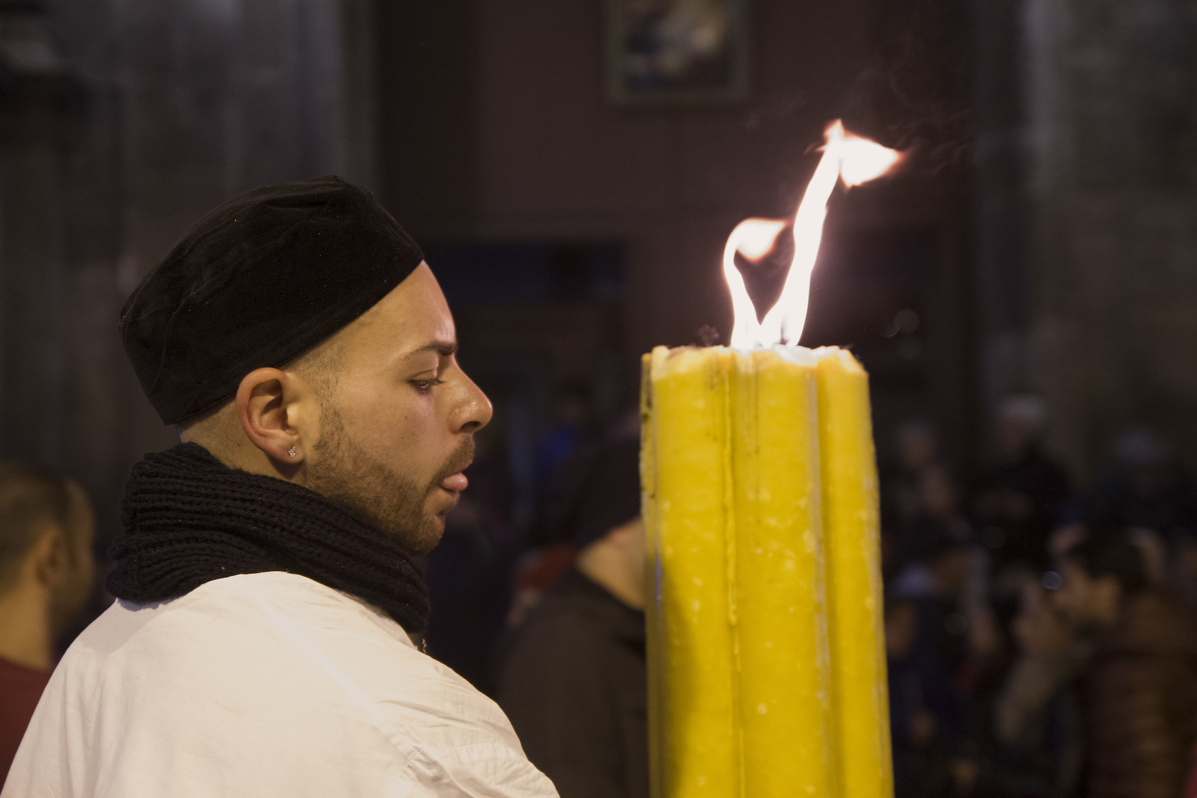 One eye on the candle