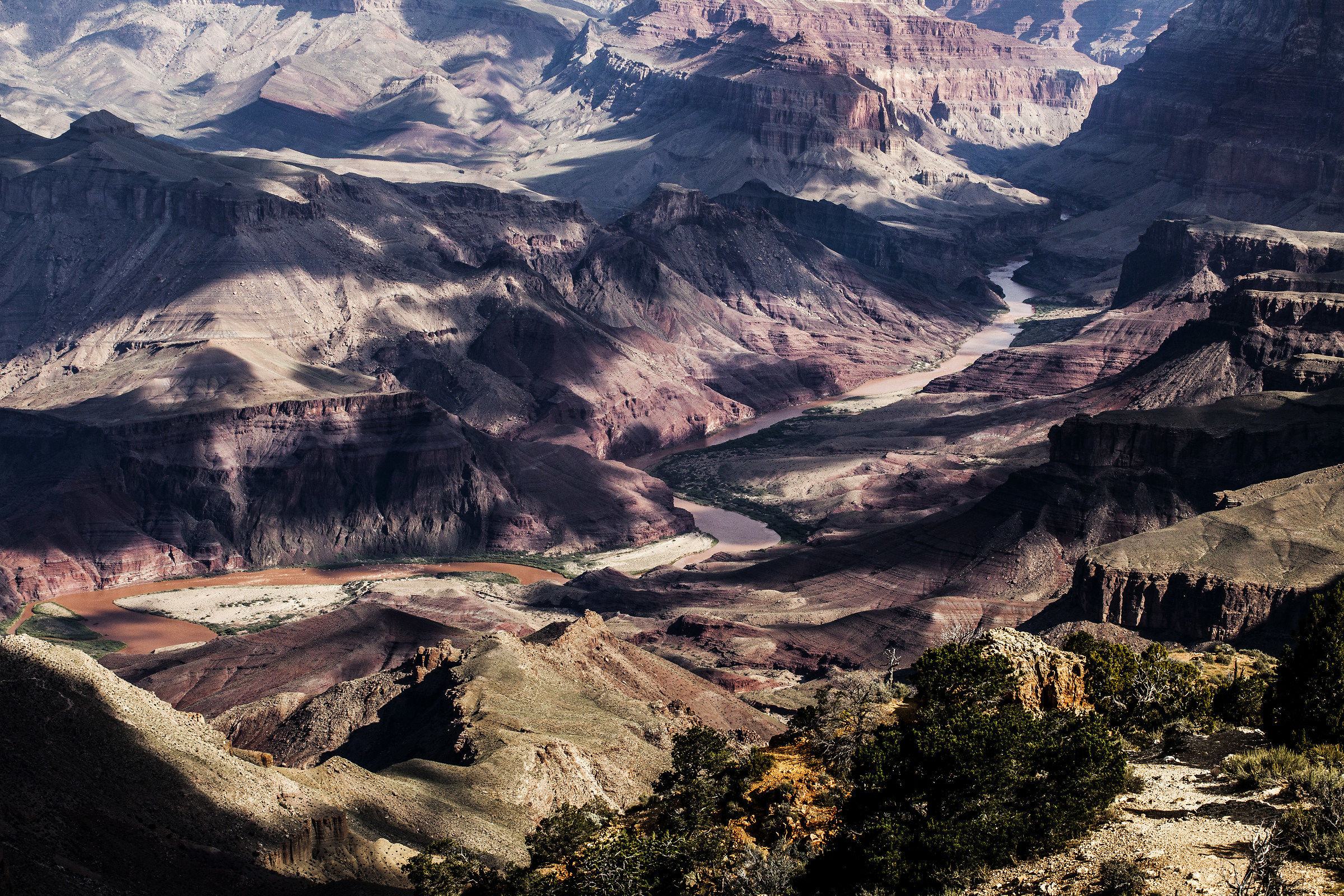 Grand Canyon, vista del fiume Colorado dal Desert Point