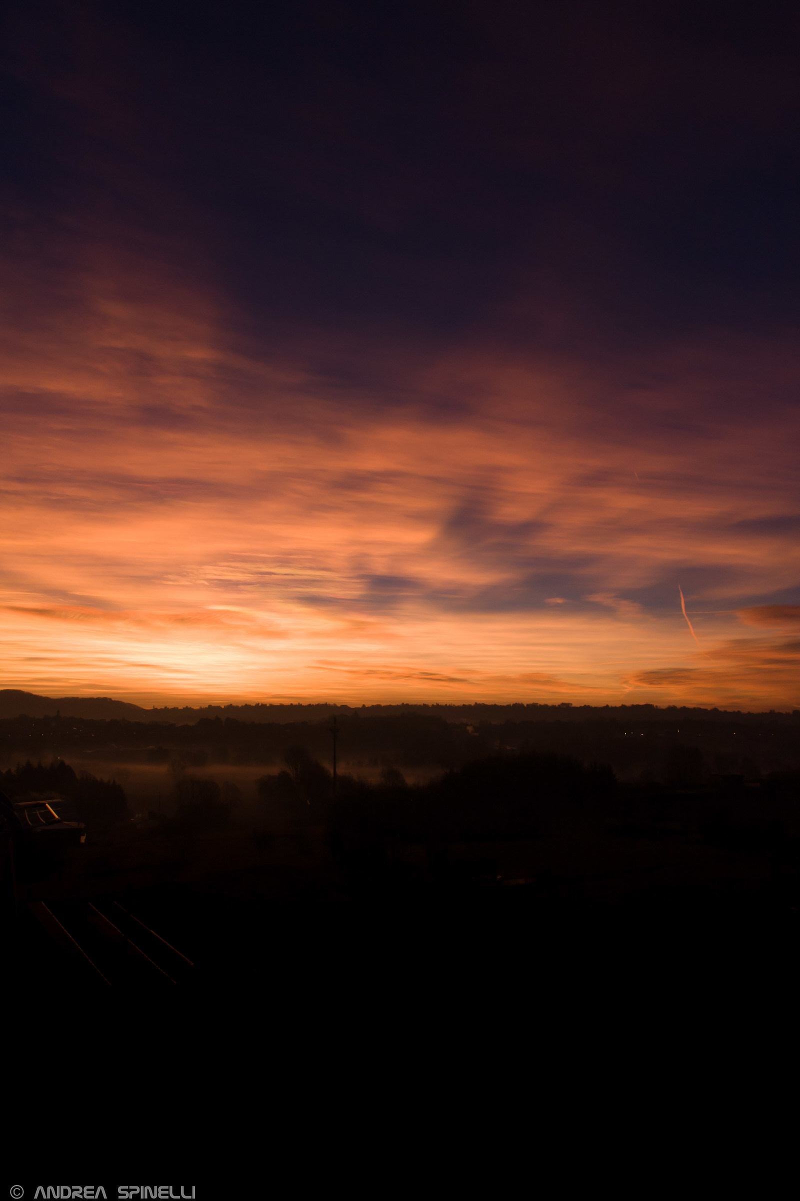 Sunset of fire on Veduggio