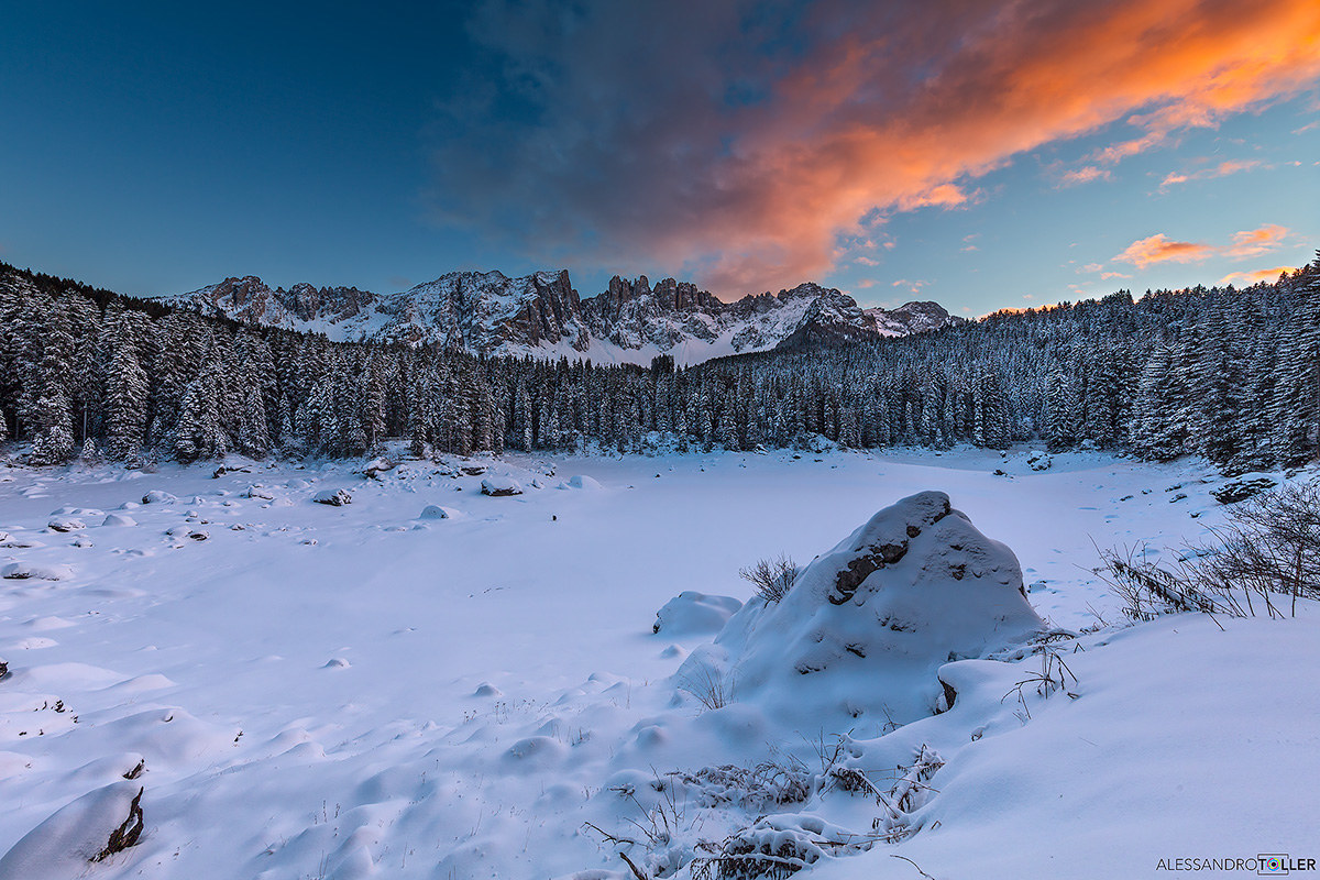 Sunset at Lake Carezza