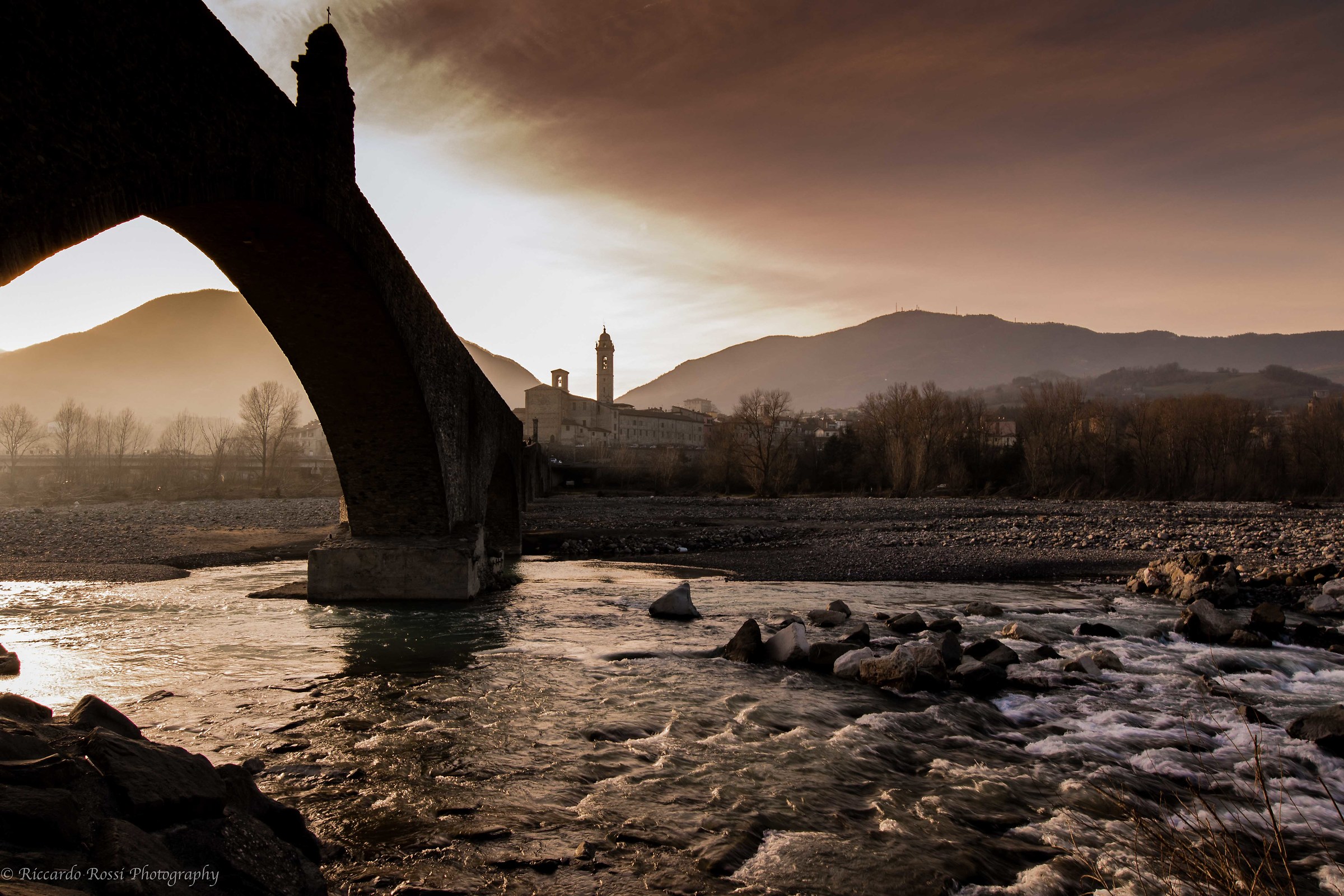 Sunset at Ponte Gobbo of Bobbio
