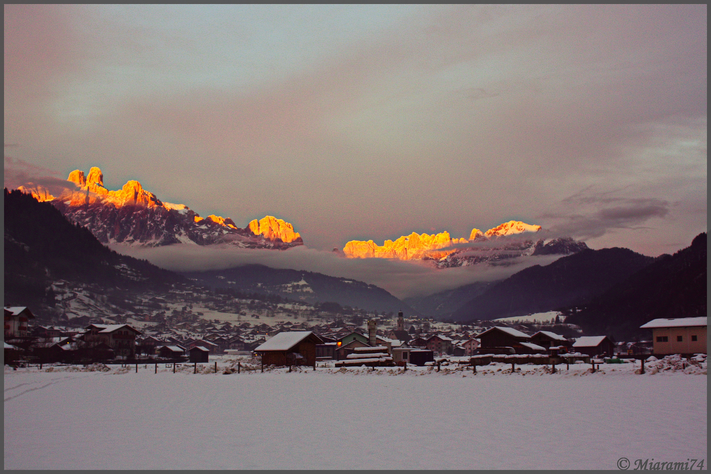 Sunset in the pristine valley
