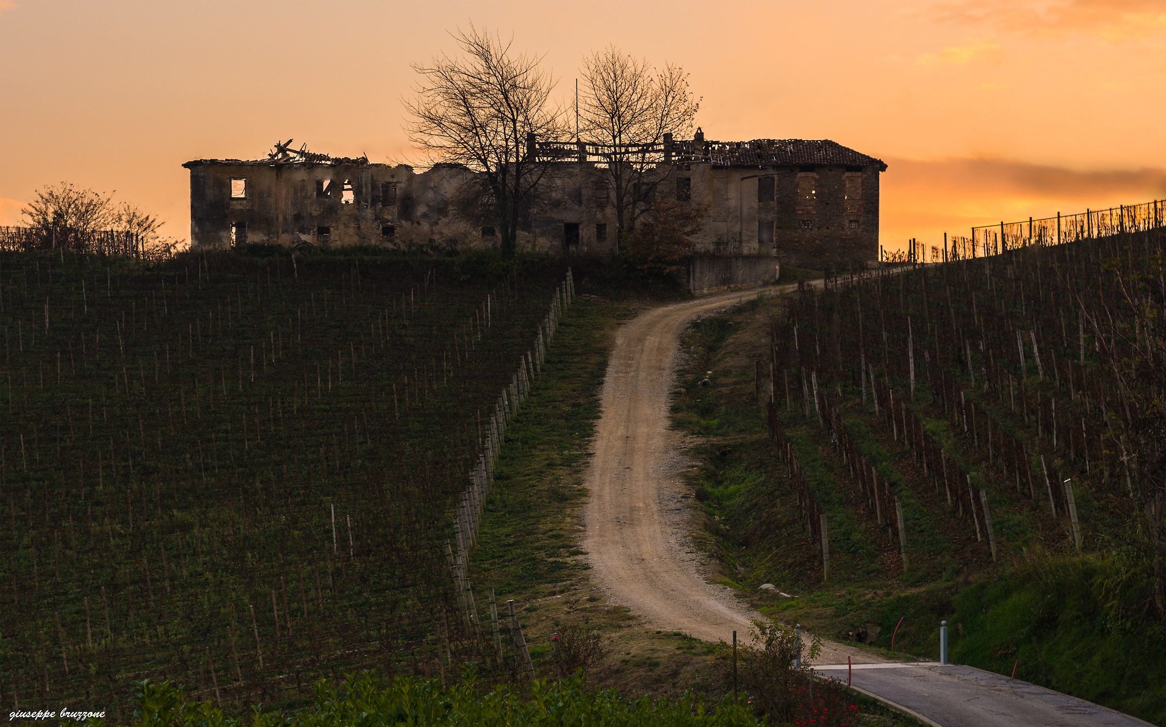 Farmhouse at dusk ...
