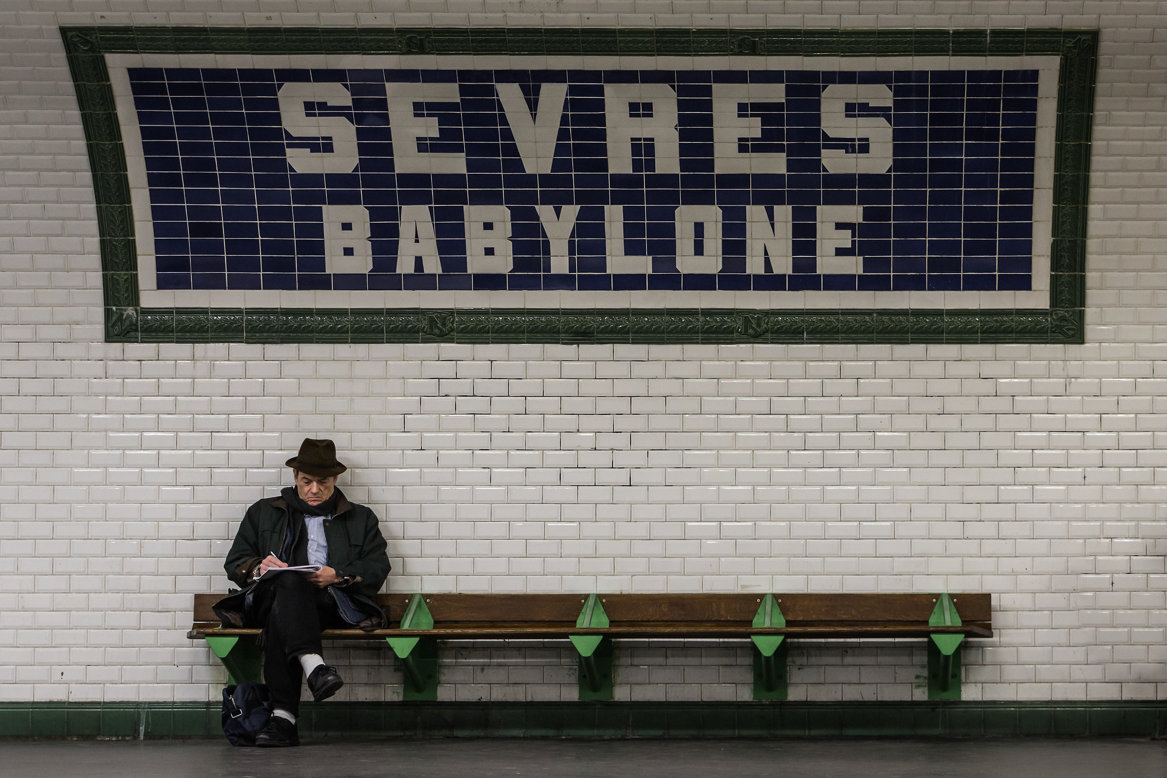 A rare moment of calm in the subway