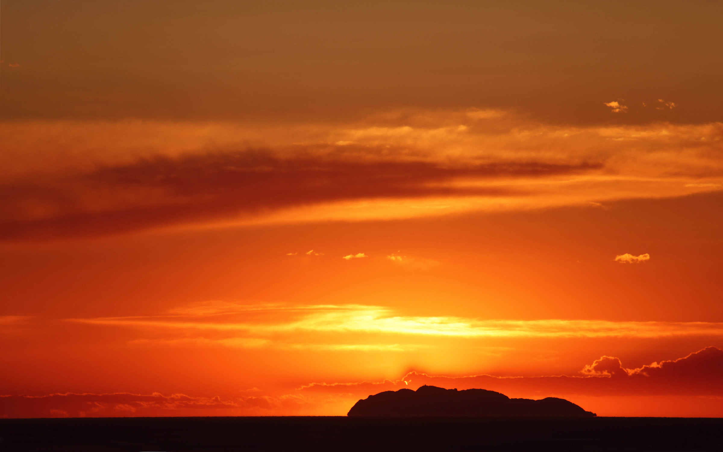 sunset behind Gorgona