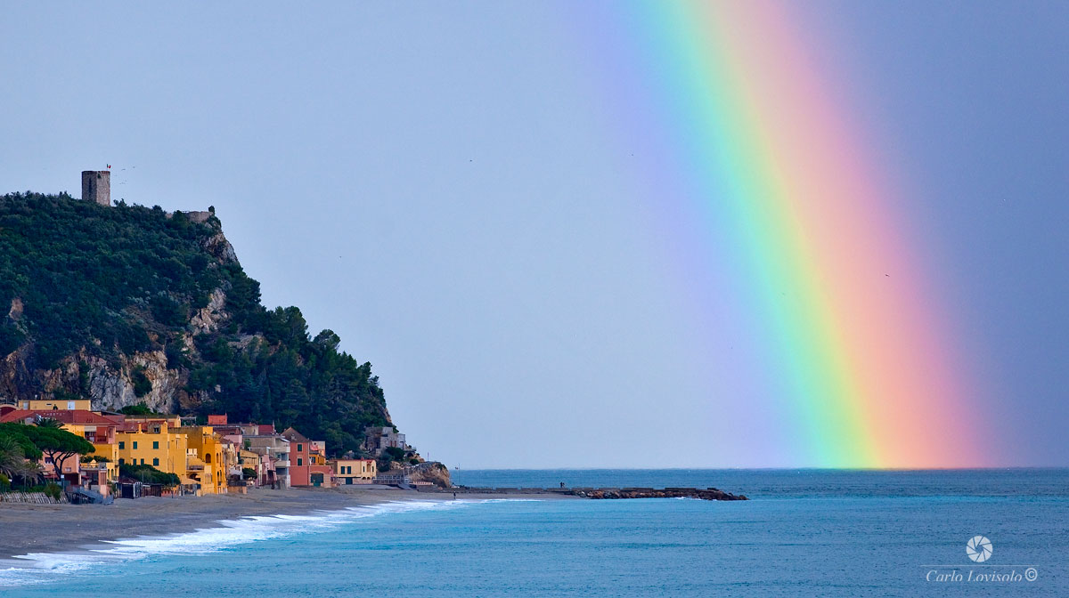Punta Crena Varigotti and the rainbow