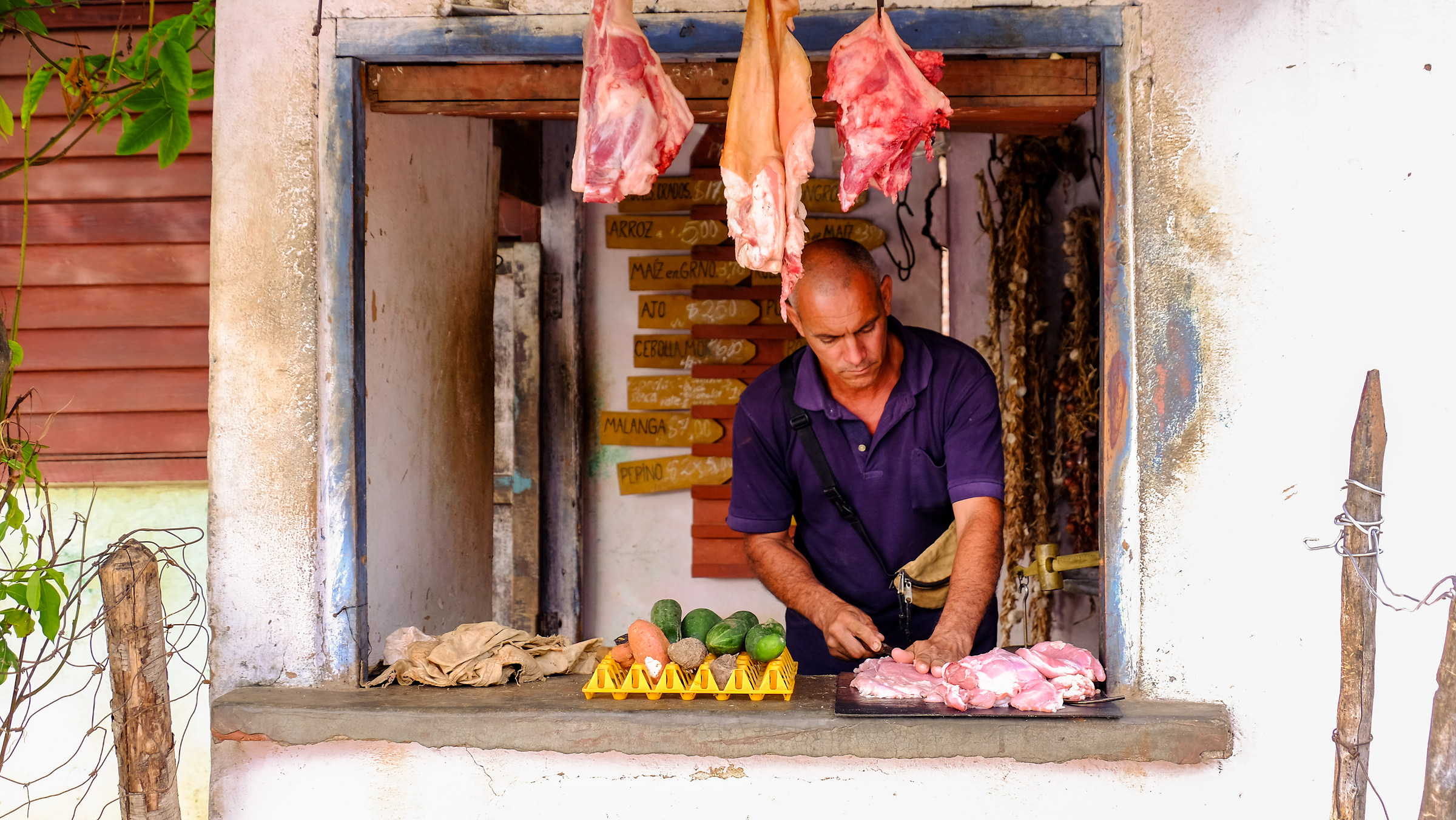 Trinidad (Cuba) of a butcher's shop