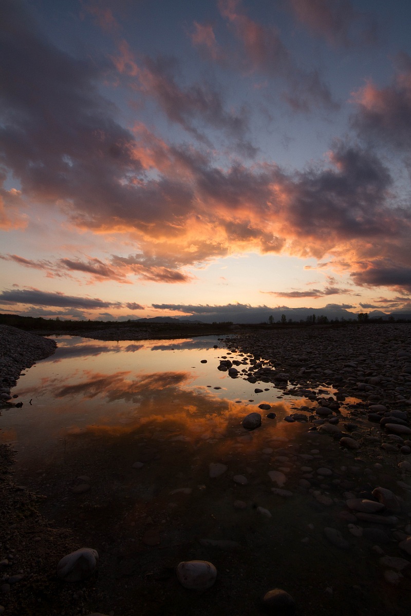 Sunset in the Piave