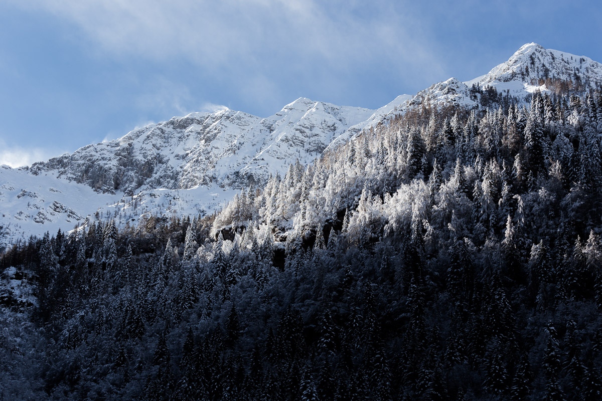 Heavy snowfall on the slopes of Monte Menna ...