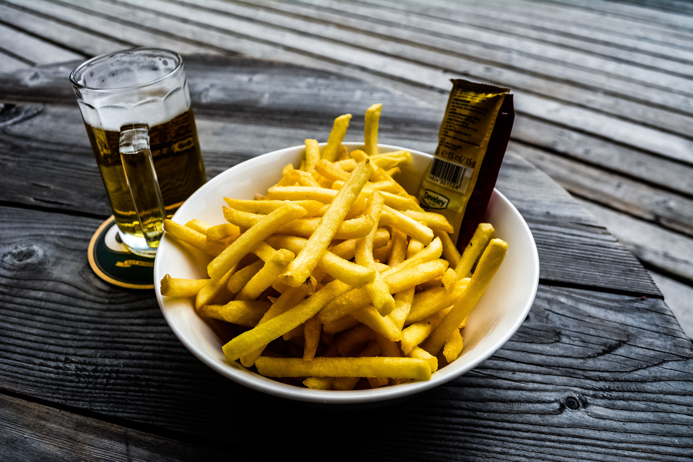 beer and chips