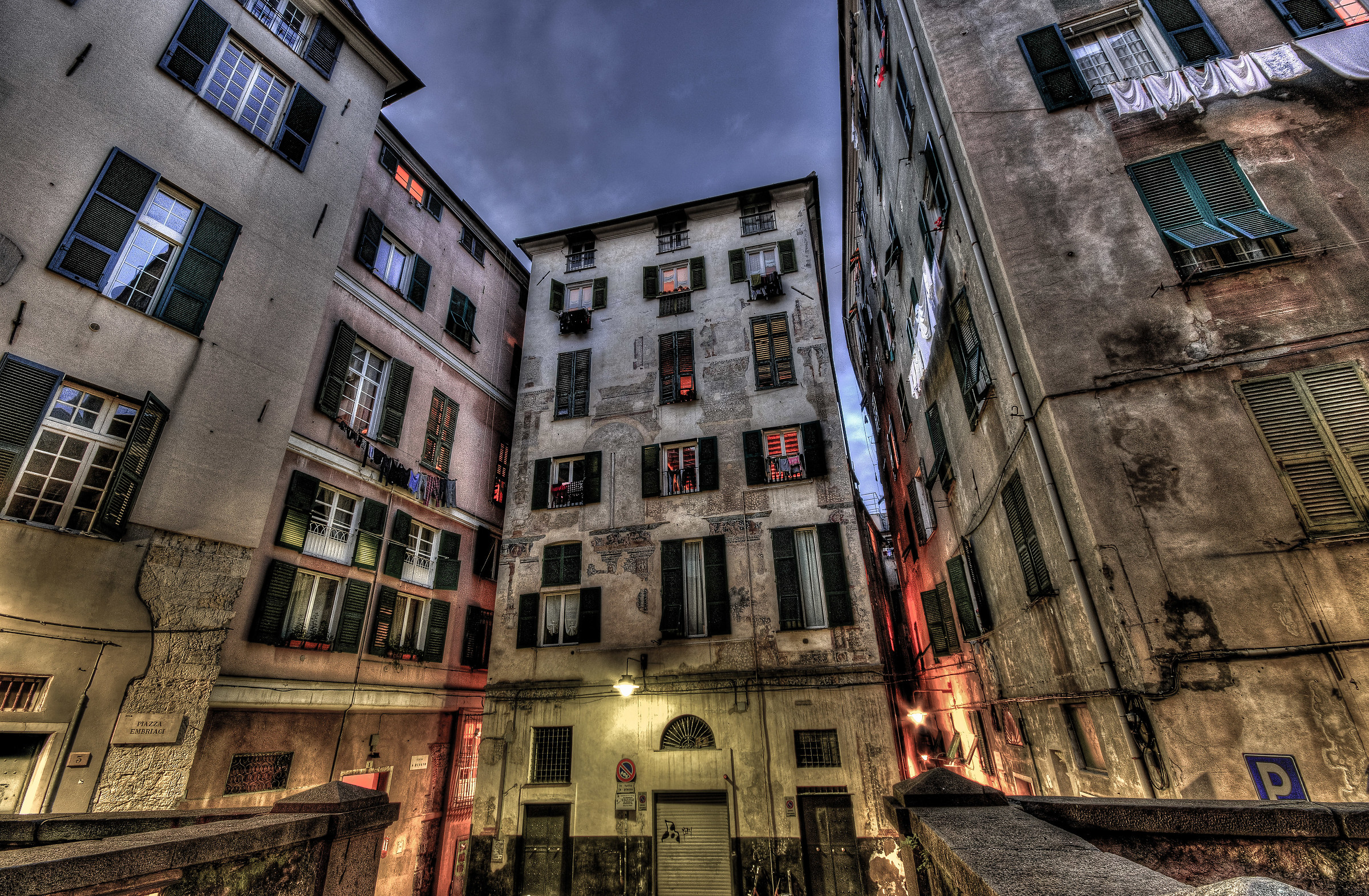 Embriaci Square (Genoa) old popular area