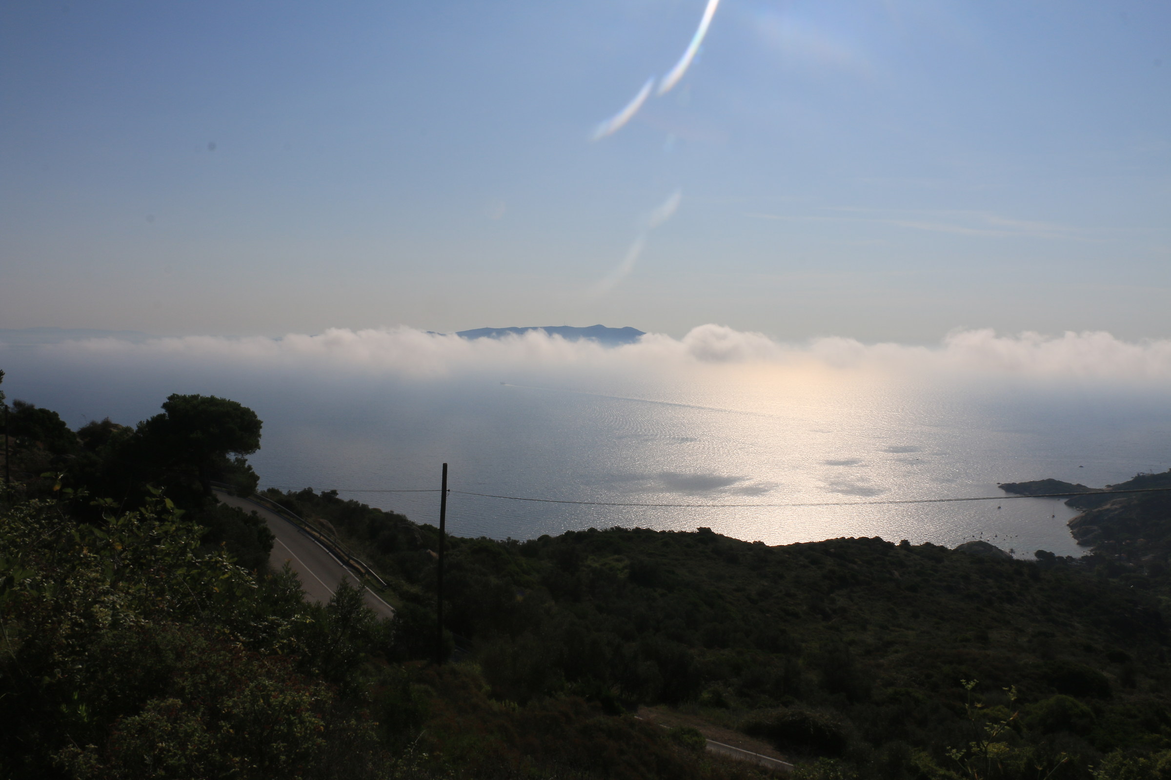 The sky is blue above the clouds