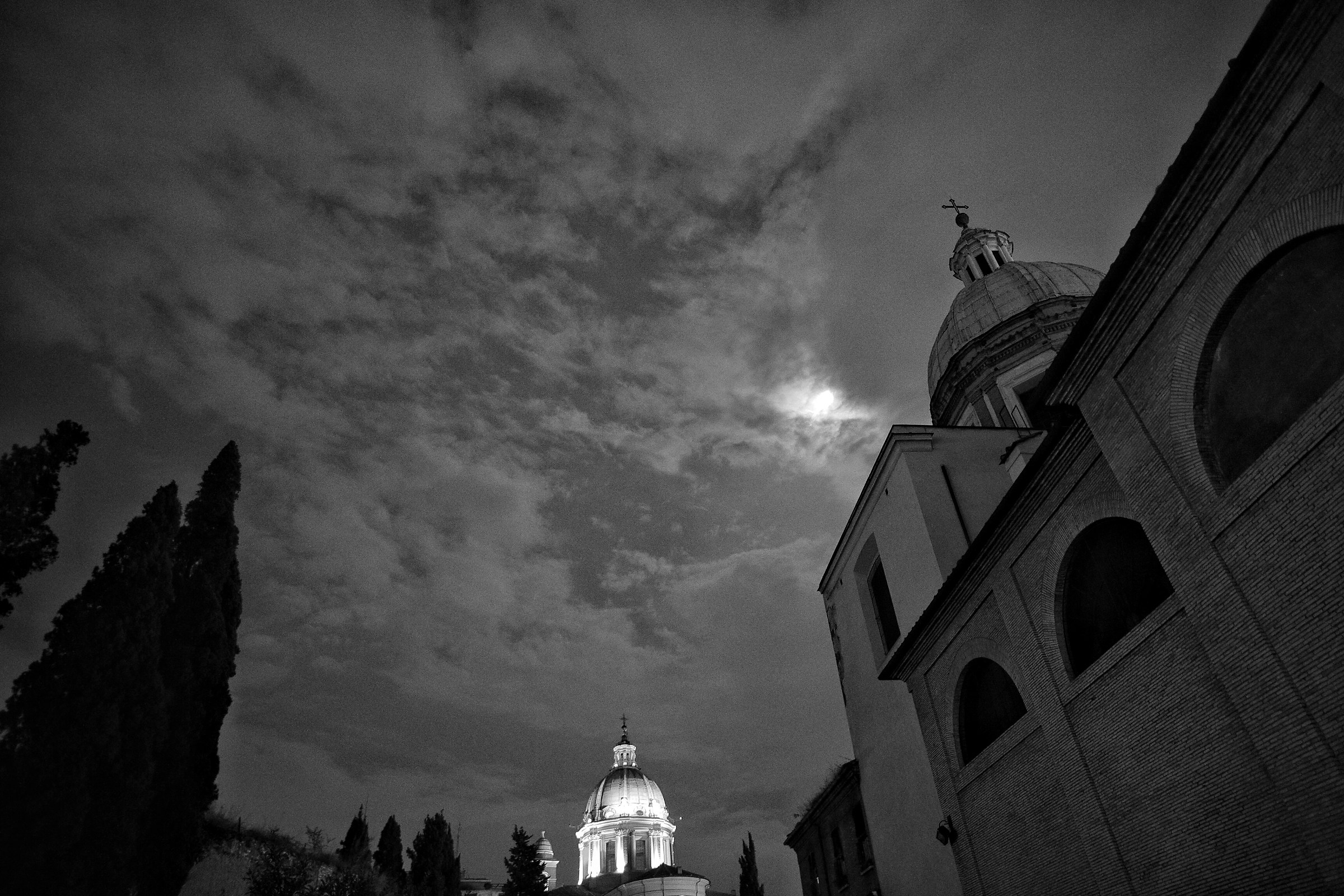 The church and the moon