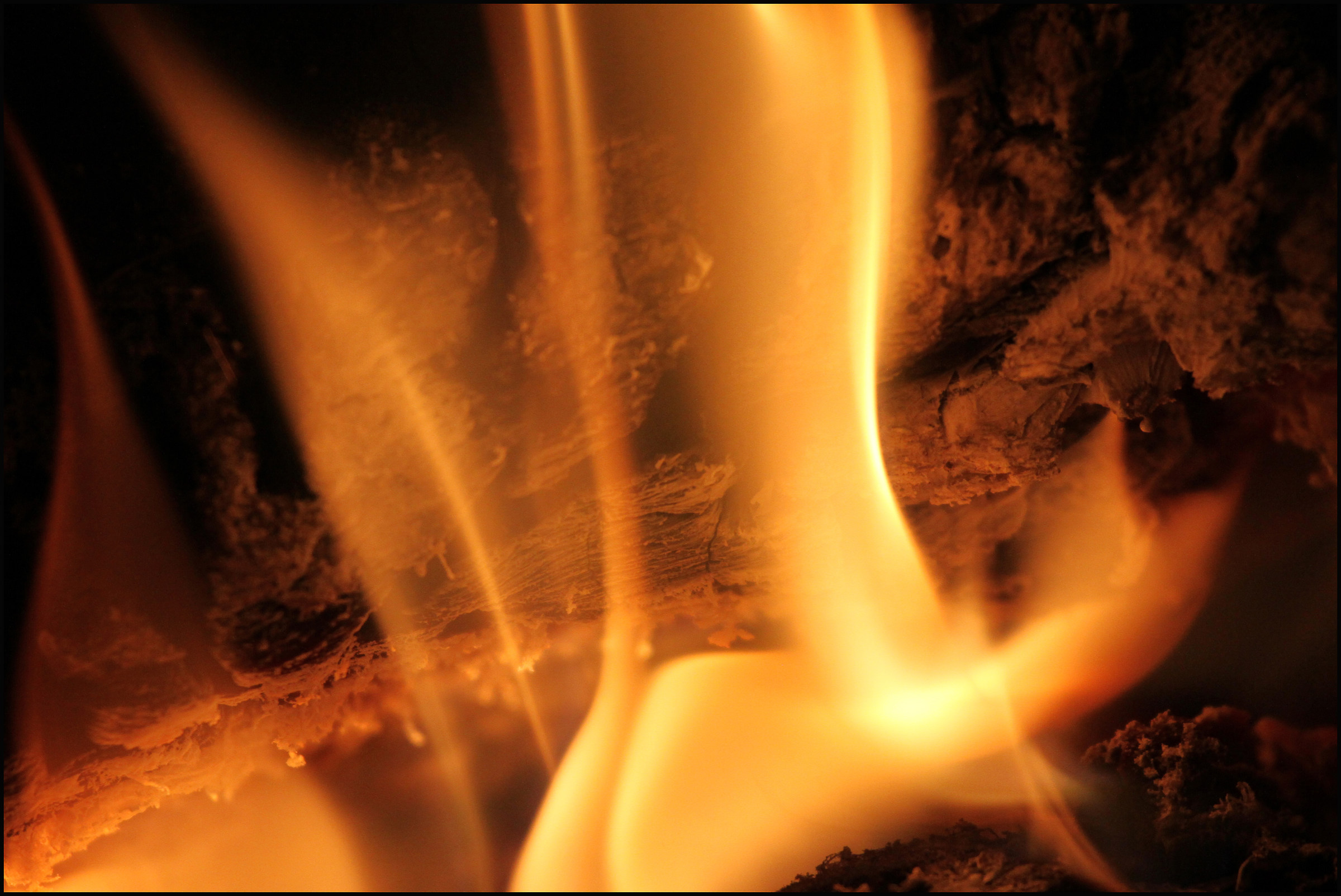 the heat of the fire ...