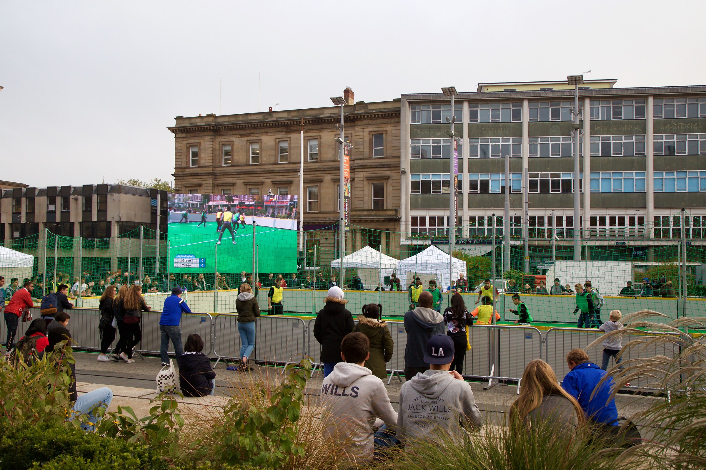 To play football in the square