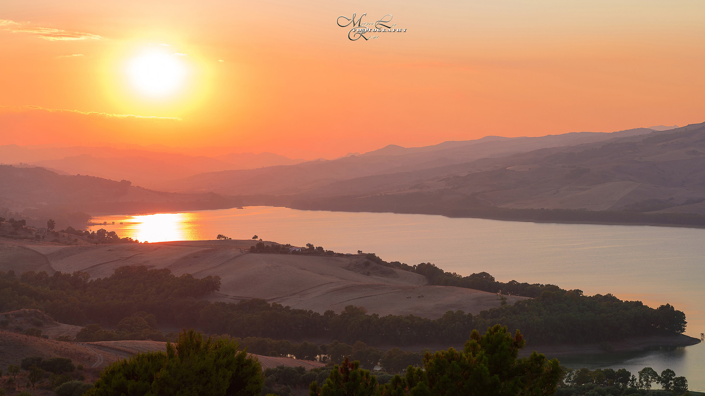 red sunset in Pozzillo