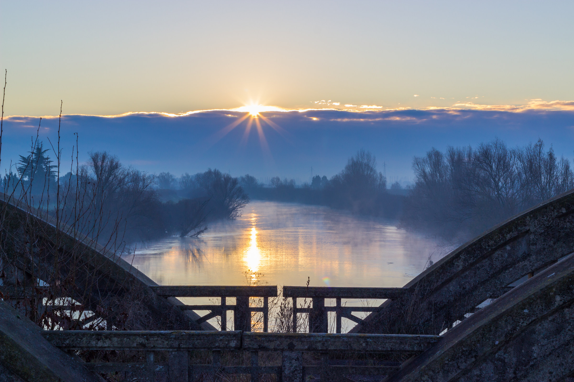 Sunrise on the river Livenza