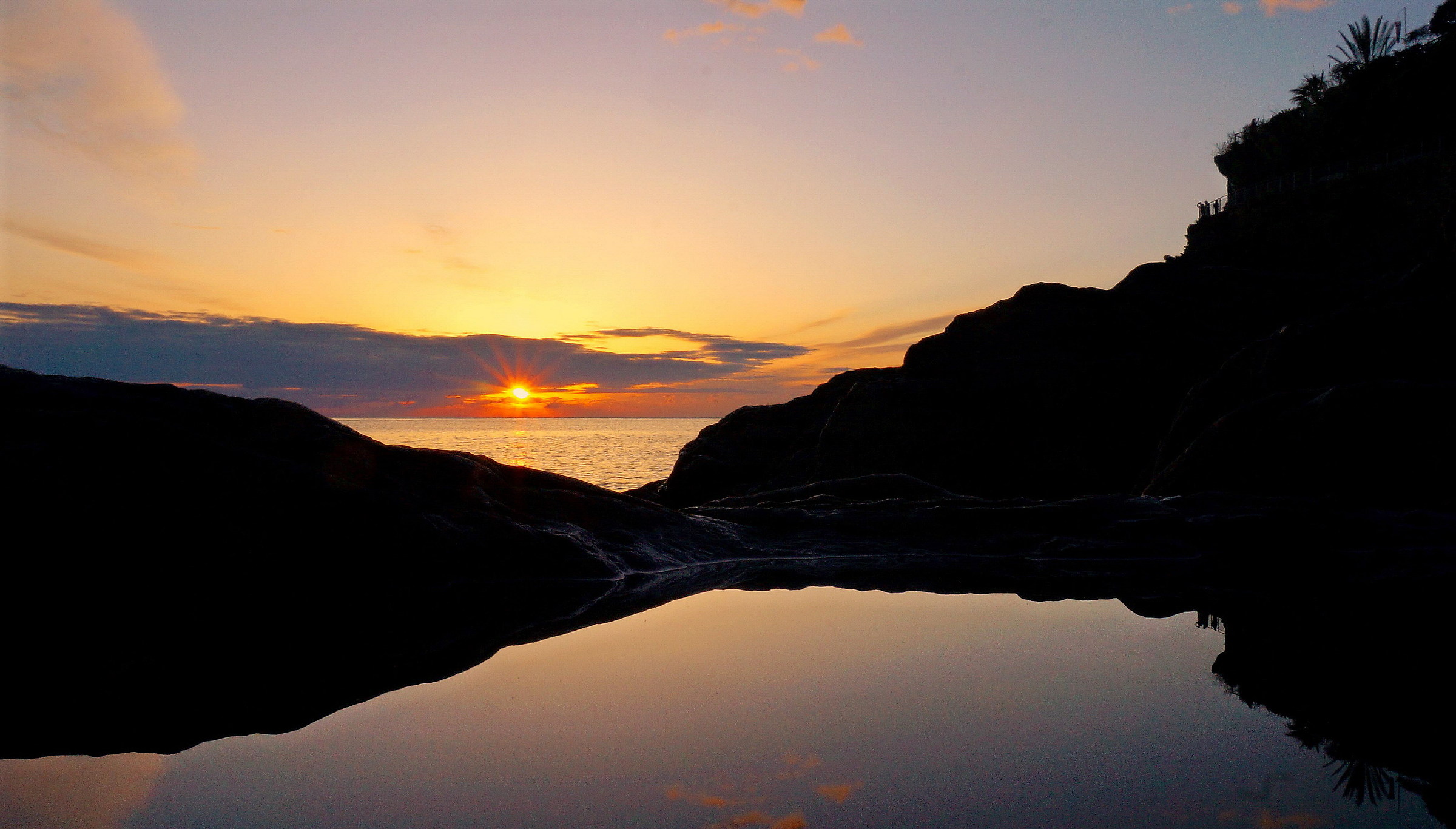 Silhouette sulla Via dell'amore (Manarola)