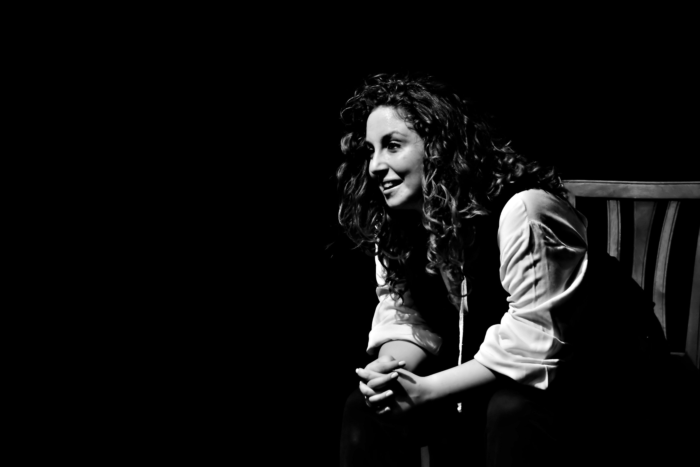 Giulia mentre recita