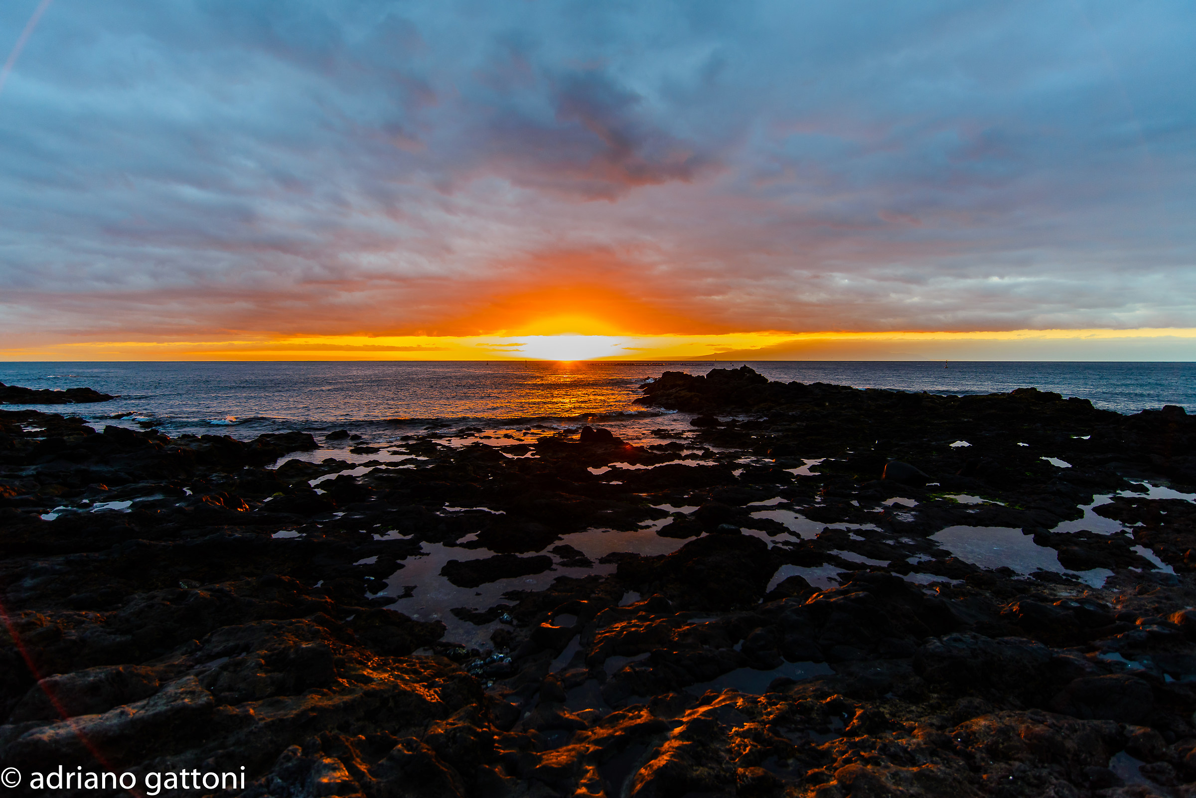 sunset over the sea of ??Tenerife
