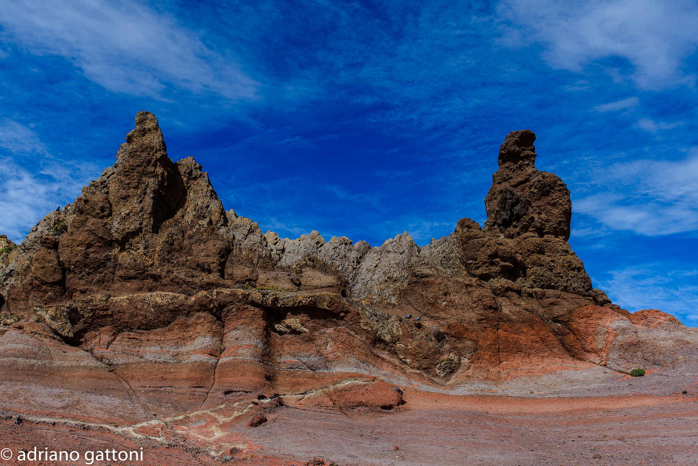 Tenerife volcanic rocks on the plateau of the Teide