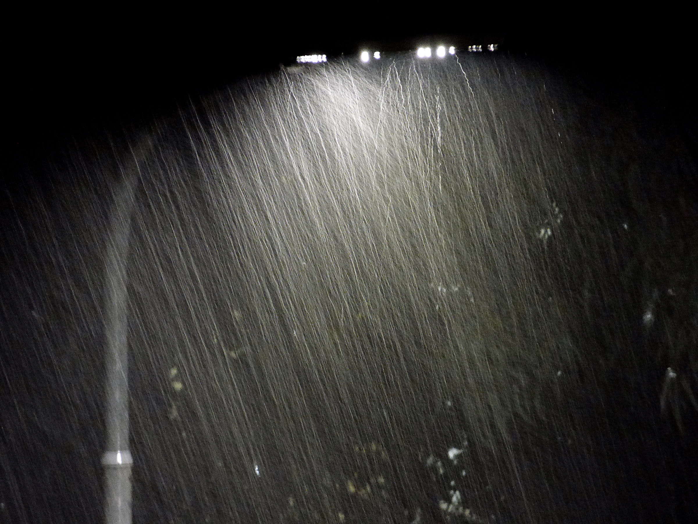 Piove, alla luce del lampione, piove..