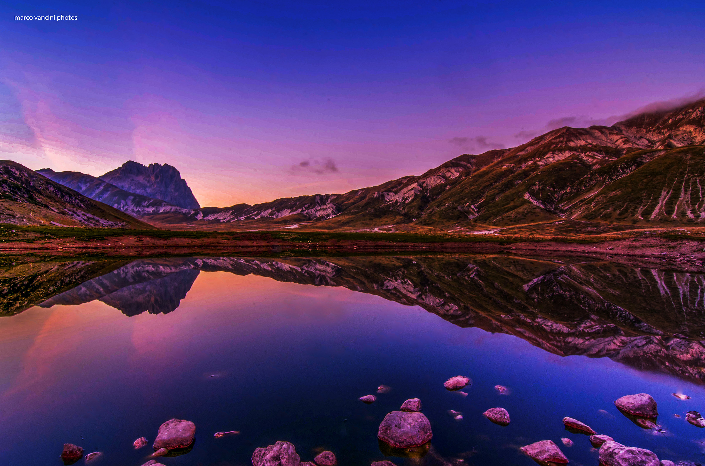 The sunset on the Gran Sasso
