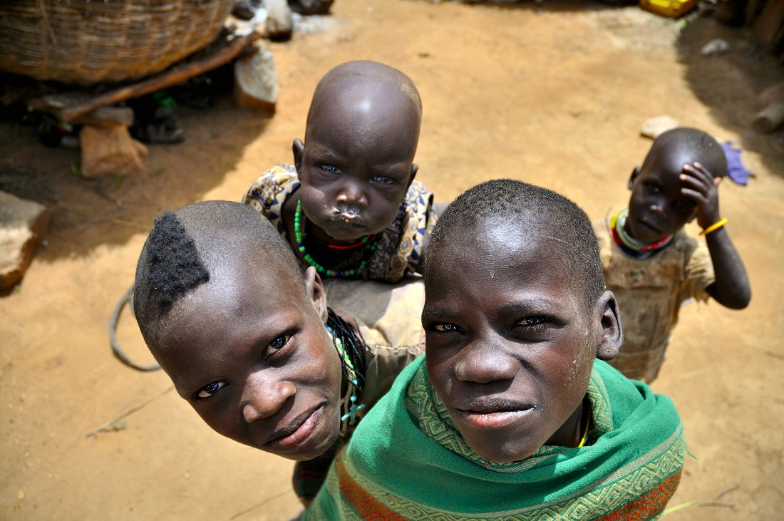 Young Karamojongs. Nakapelimoru, Uganda.