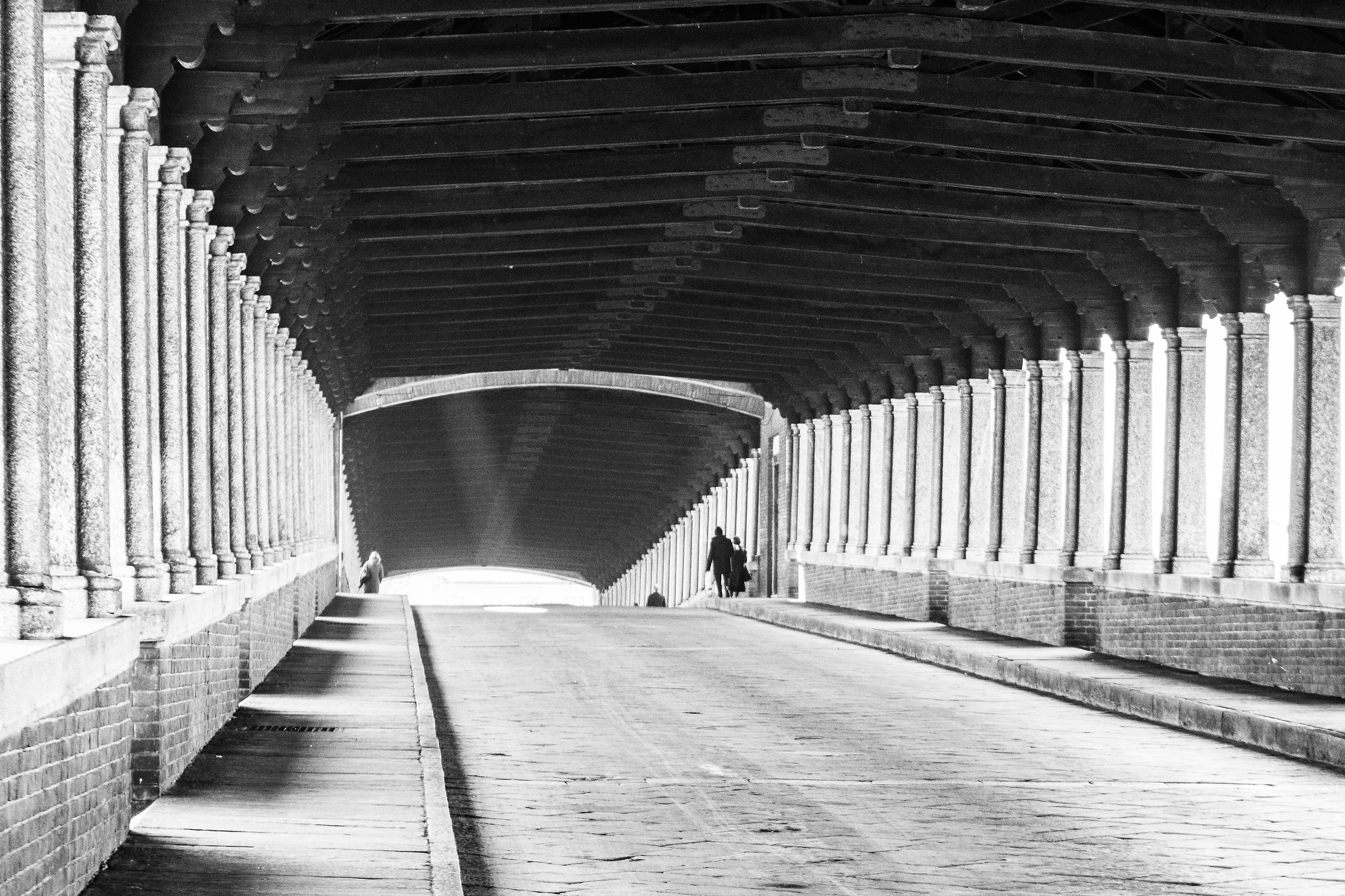covered bridge in Pavia