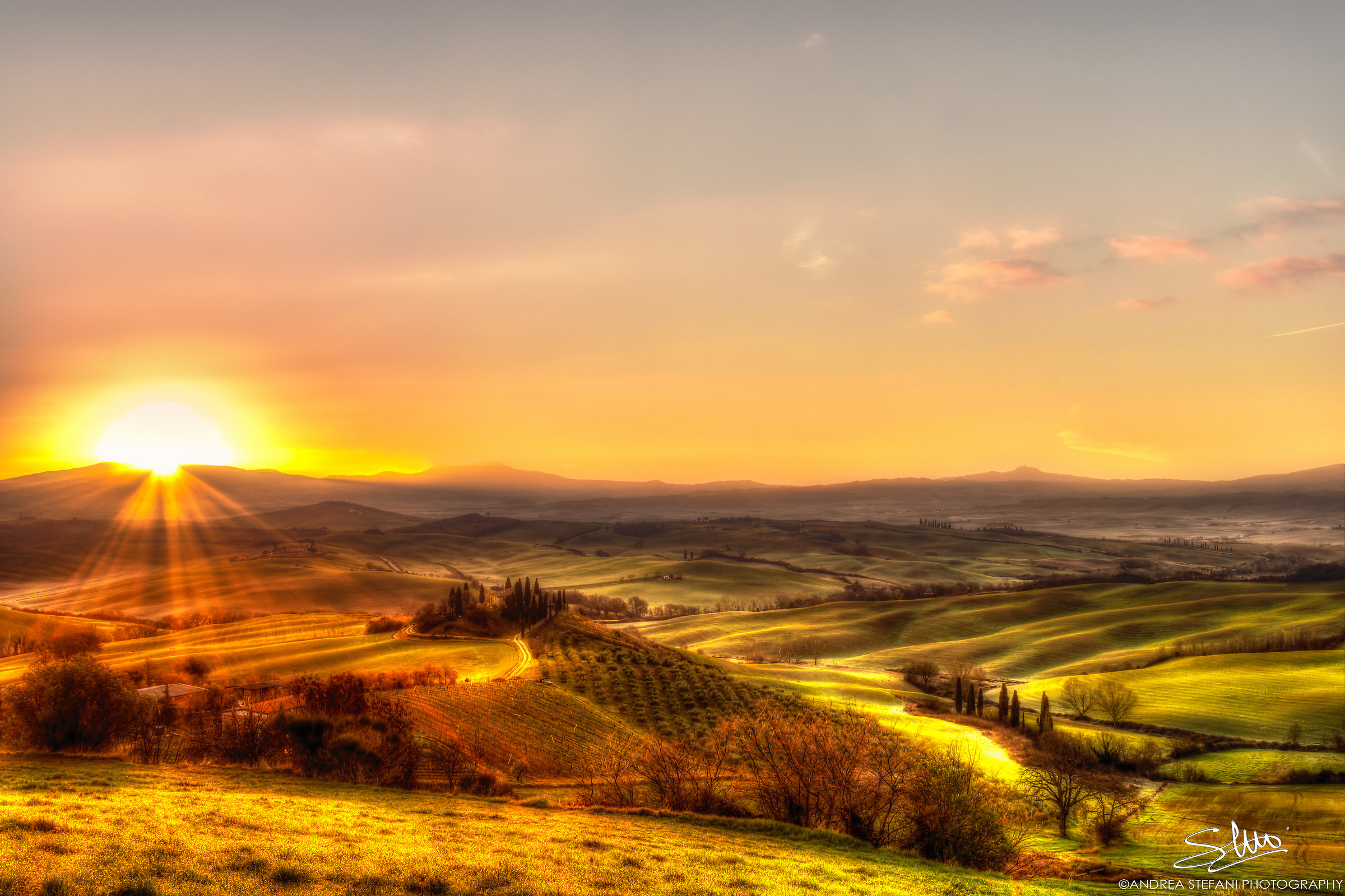 Winter sunrise in Val D'Orcia