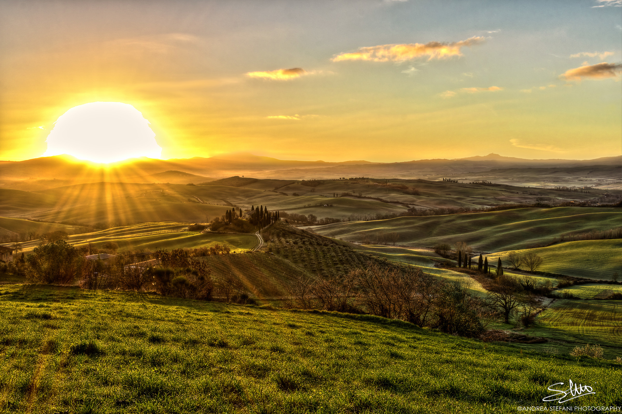 Winter sunrise in Val D'Orcia