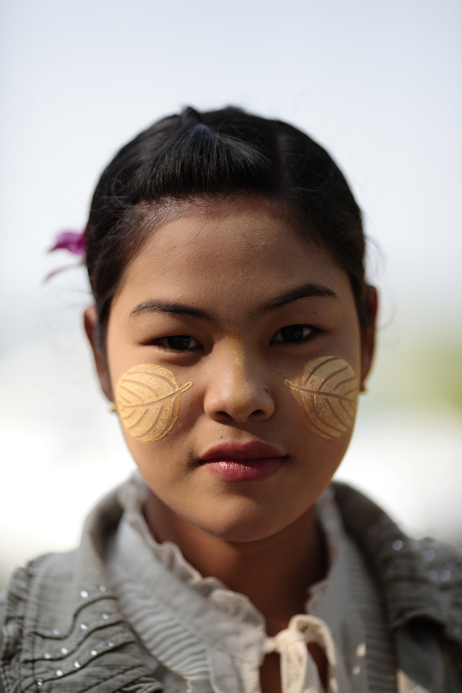 Myanmar Portrait with Thanaka