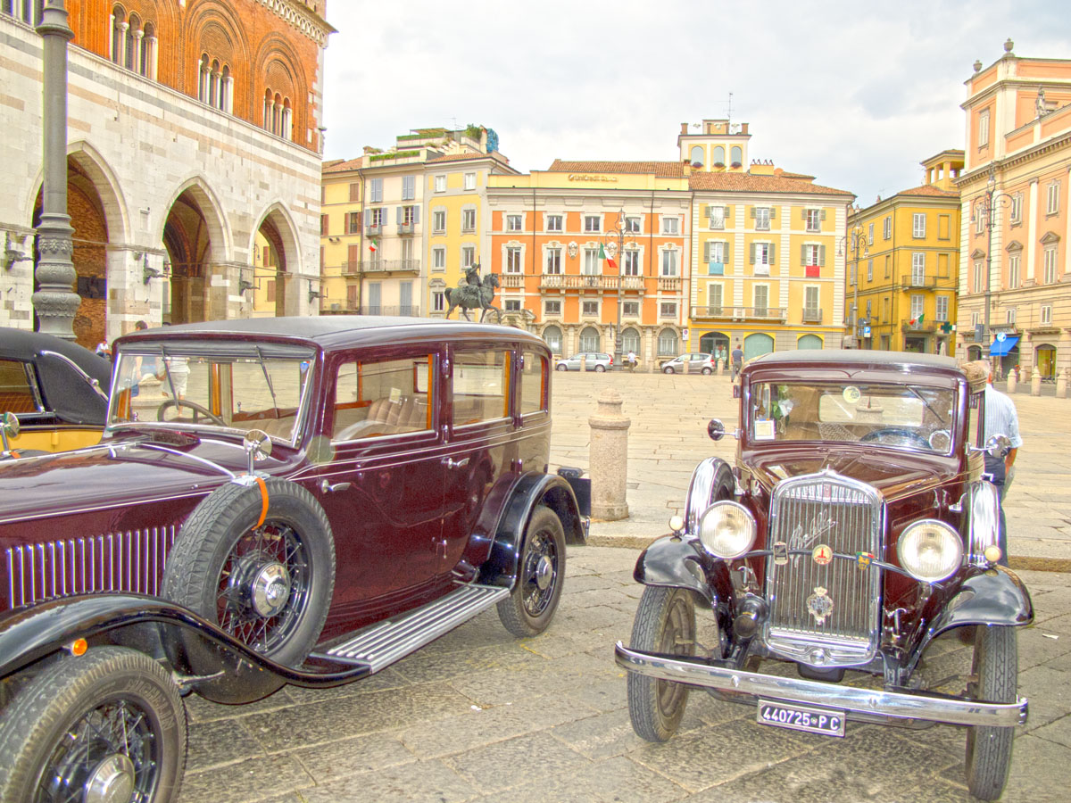 vintage cars square horses