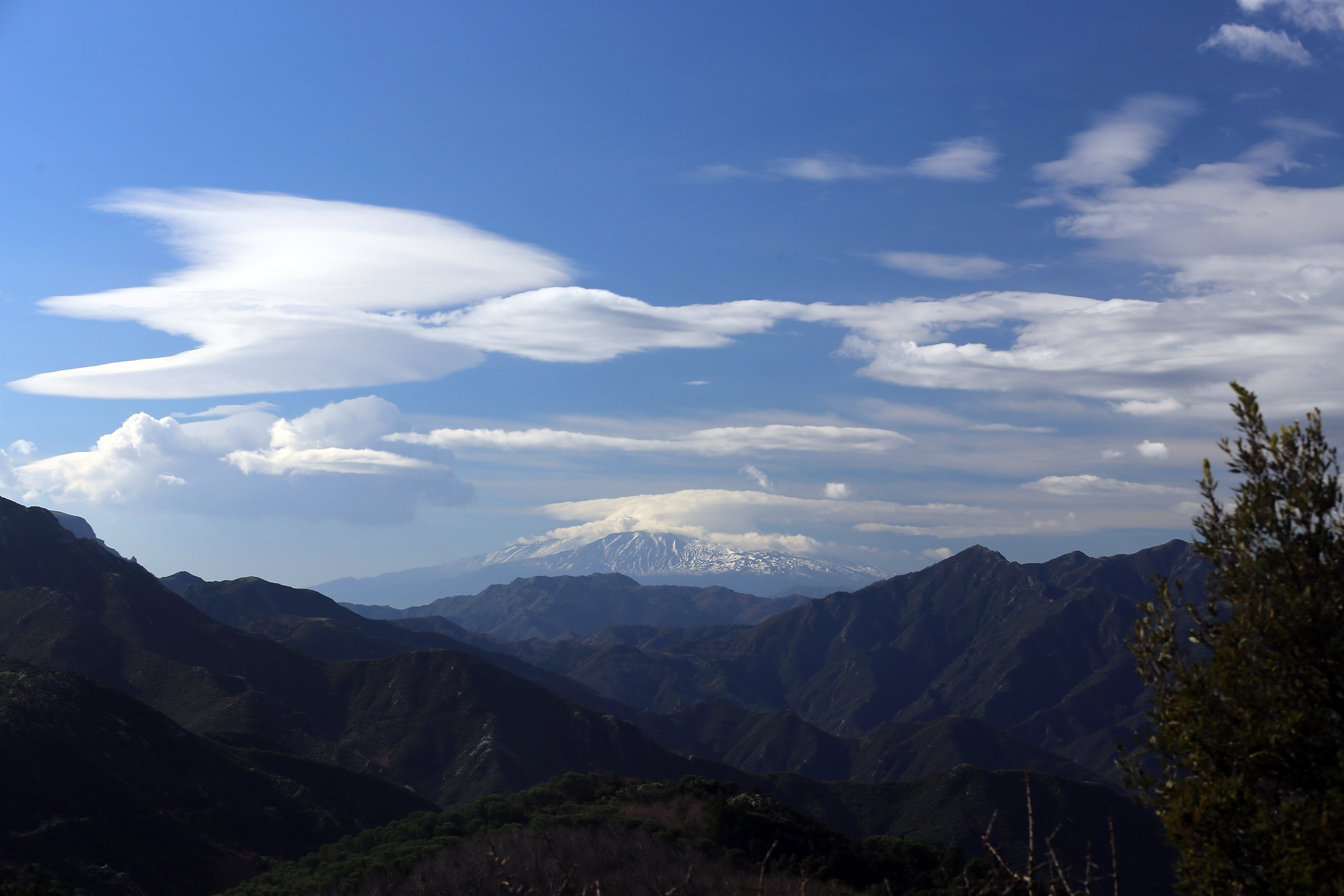 Peloritani mountains, Etna and clouds