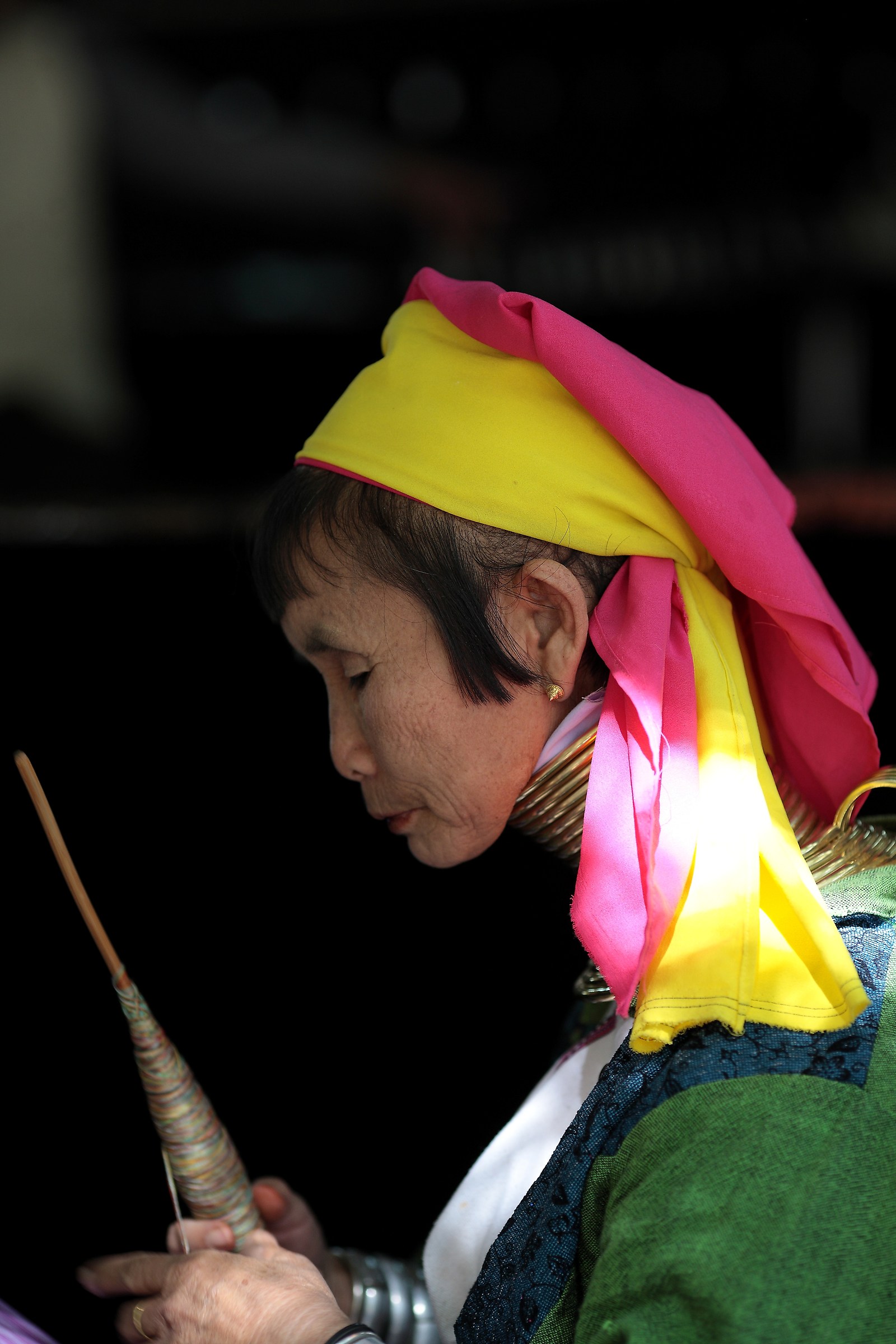 Myanmar, portrait Kayan woman