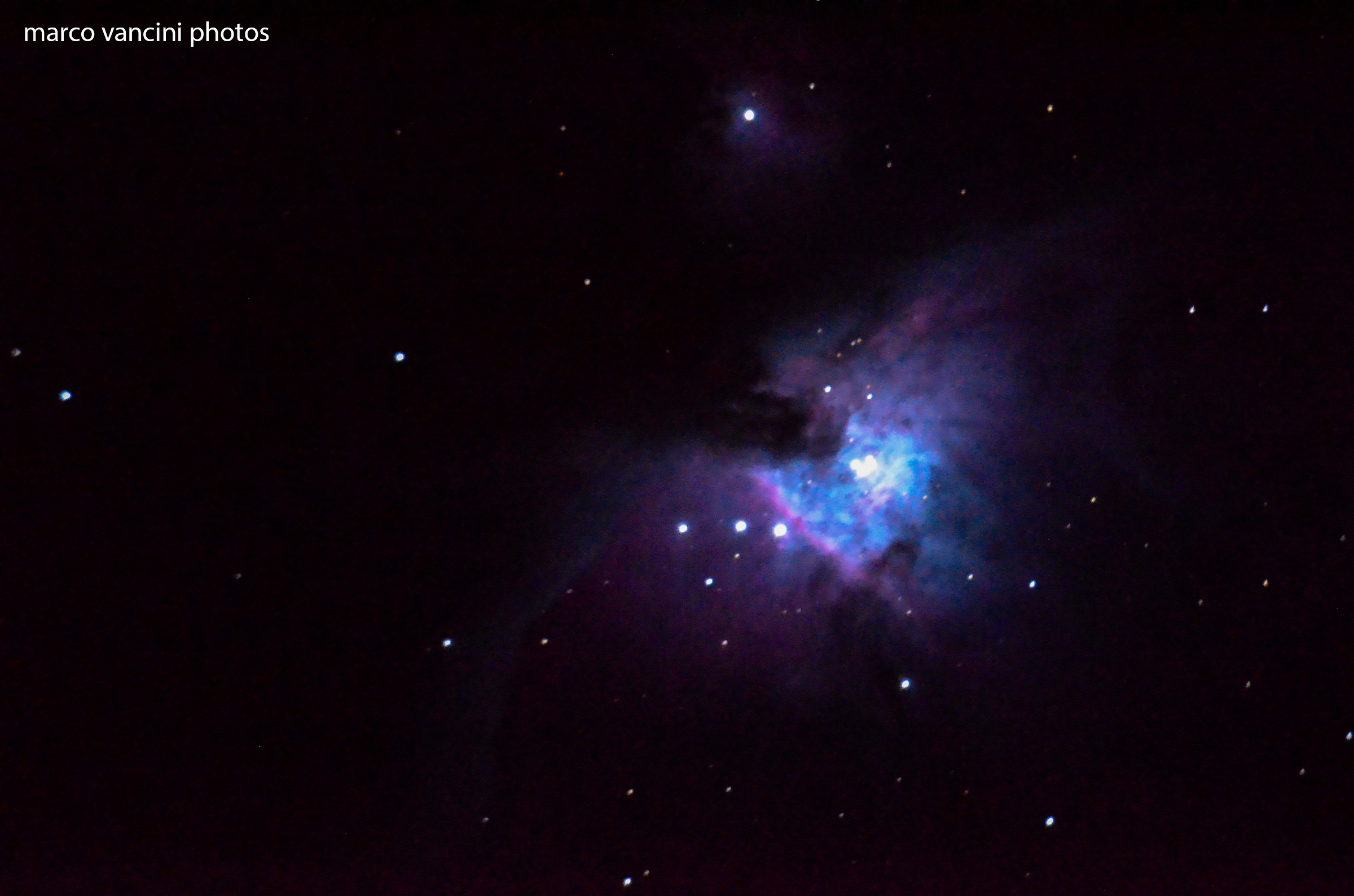 First attempt to photograph the Orion Nebula