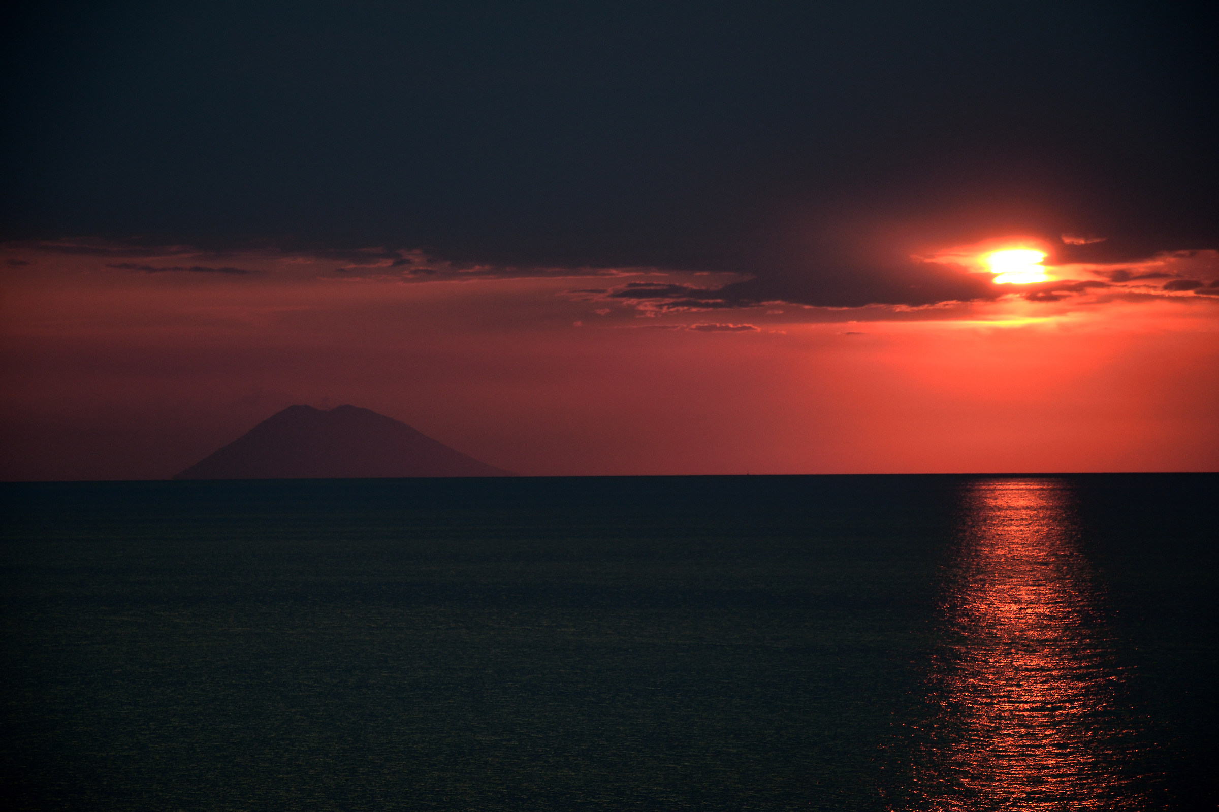 sunset on Stromboli