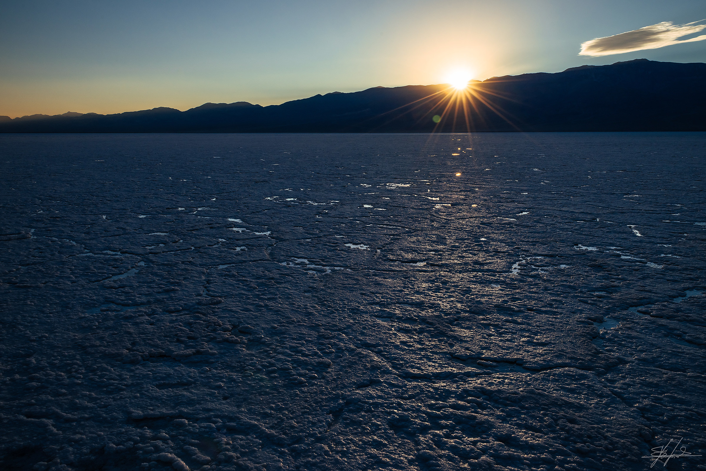 Badwater al tramonto (Death Valley)