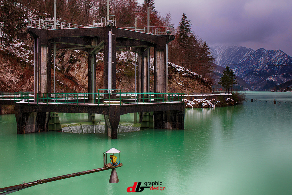 Dam of Barcis under the rain