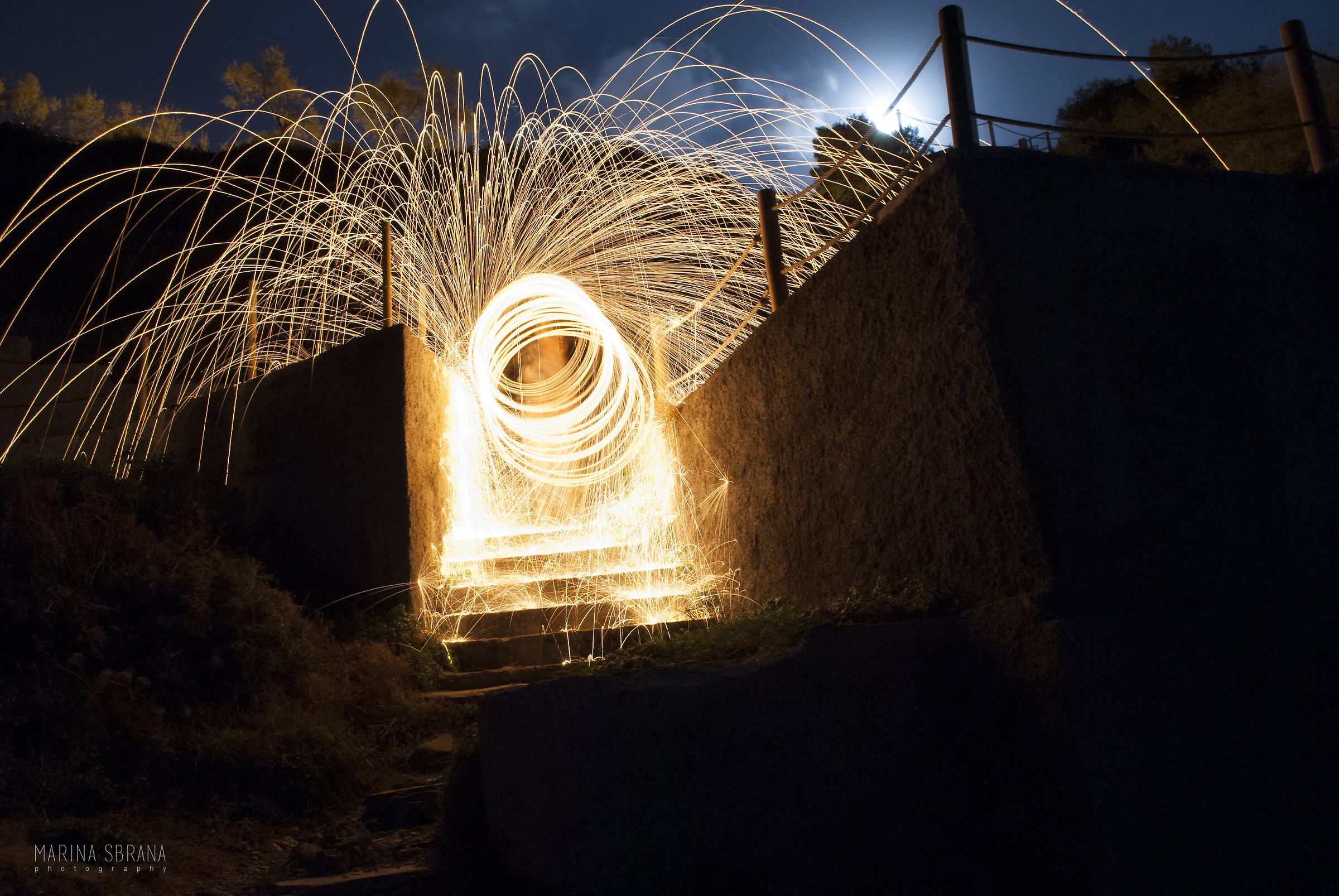 walking down the stairs