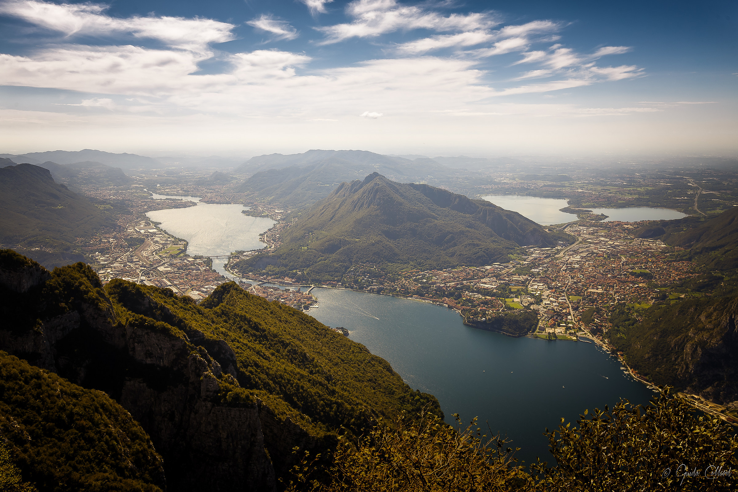Lecco and Valmadrera, with lakes Garlate and Annone