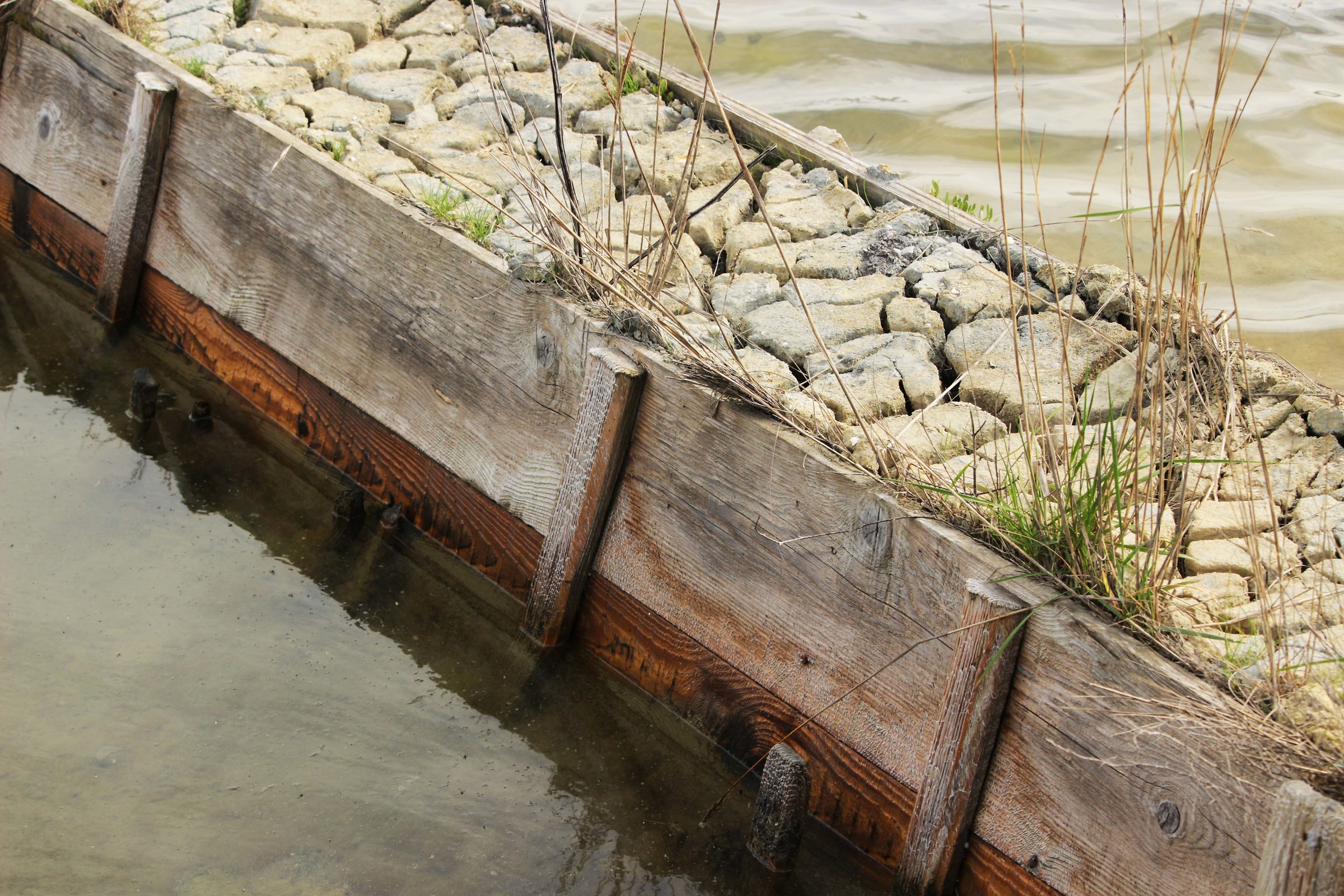 Walkways between the basins