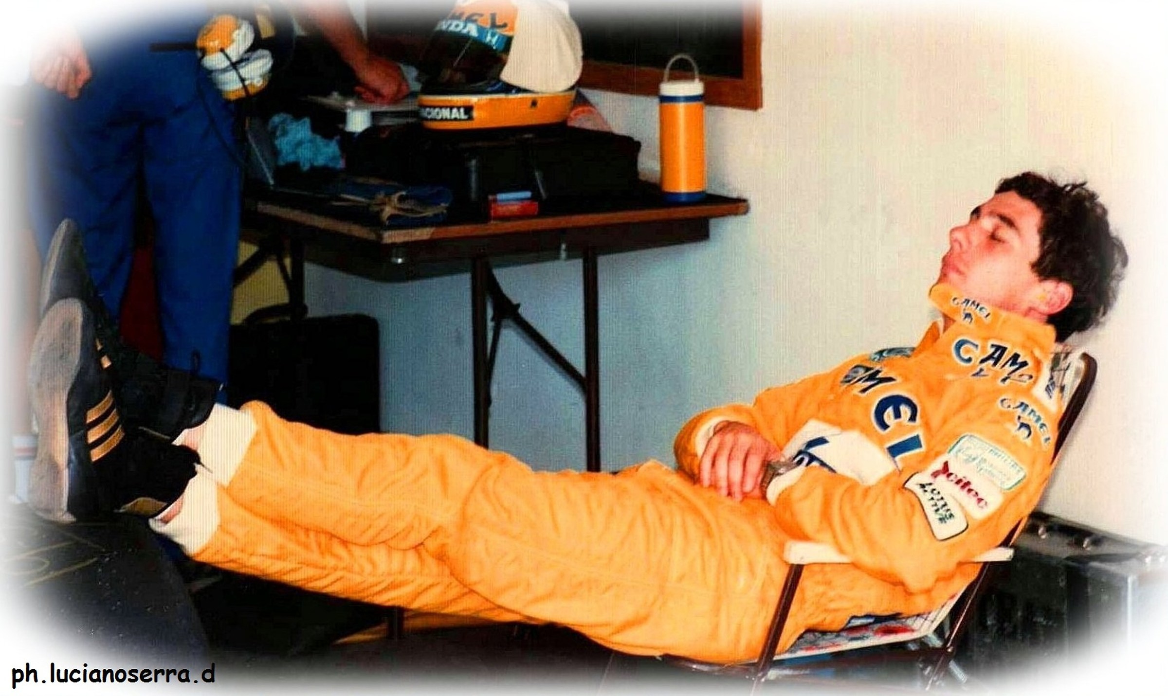 Driver Ayrton Senna Lotus ... the rest of the warrior