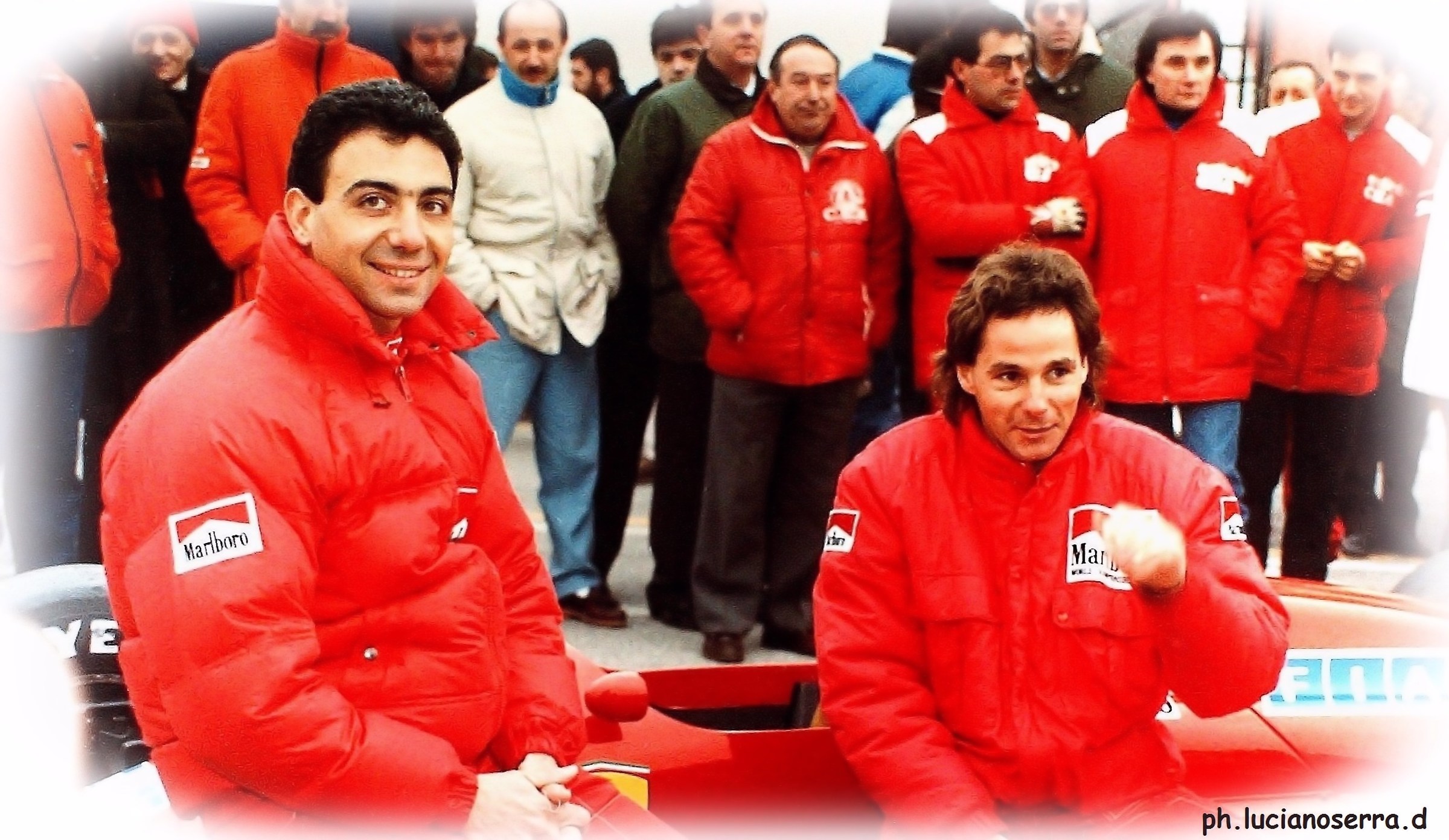 Michele Alboreto and Gerhard Berger pilots Ferrari ...