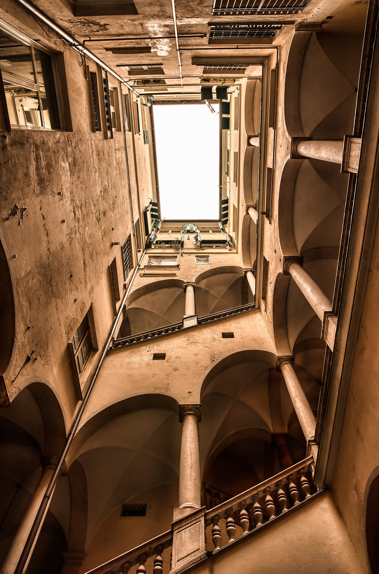 Genoa Plazzo De Marini, from the inner courtyard ...