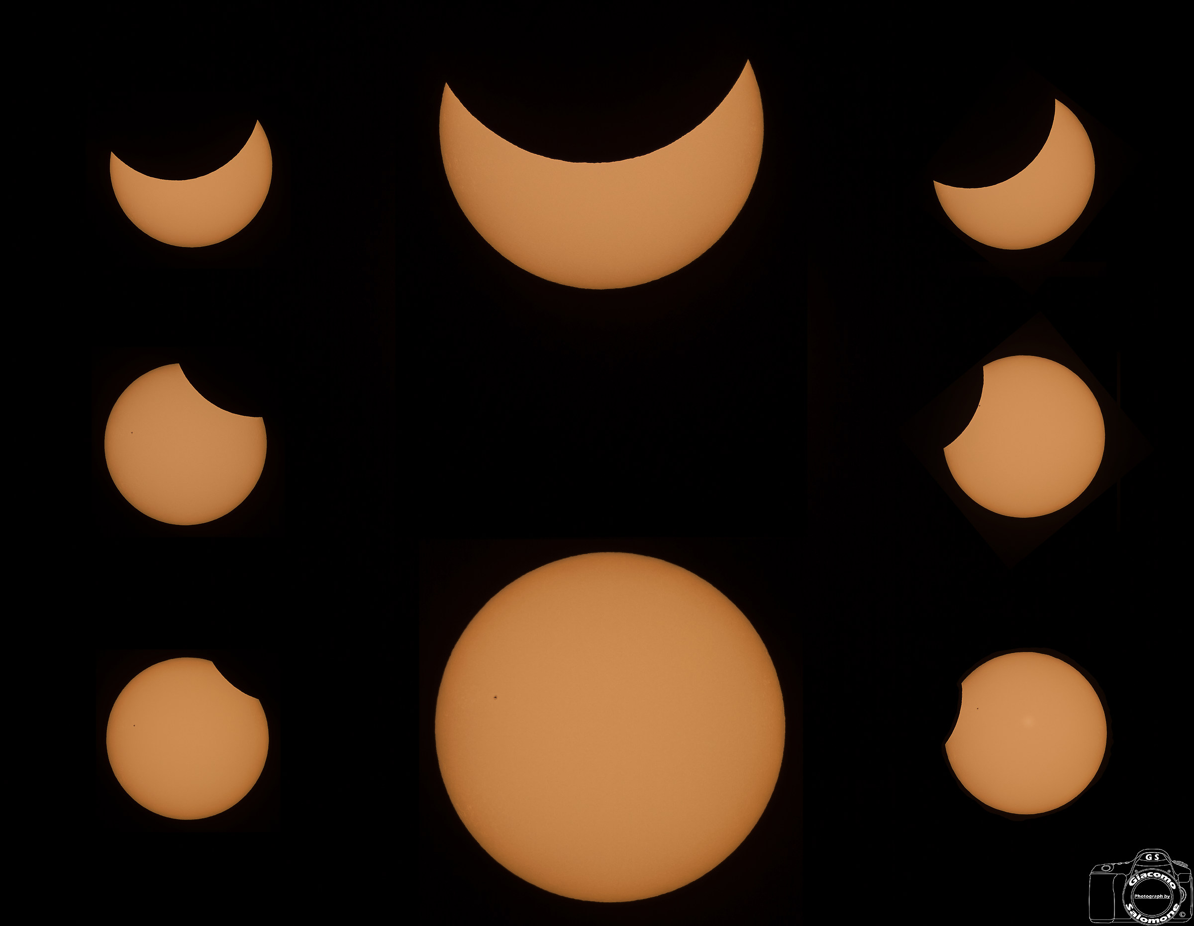Mosaico dell'eclissi solare del 20 Marzo 2015
