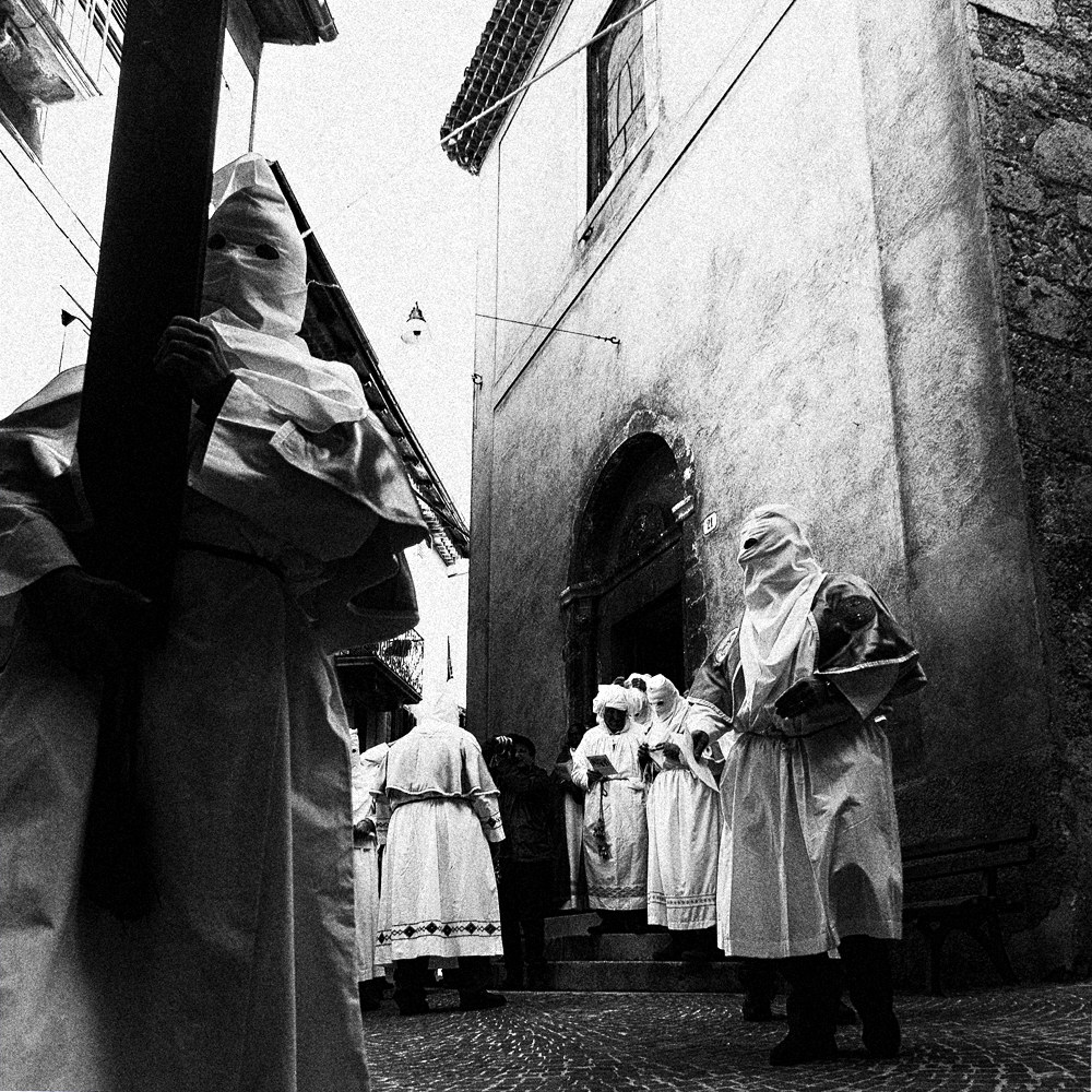 procession of hooded