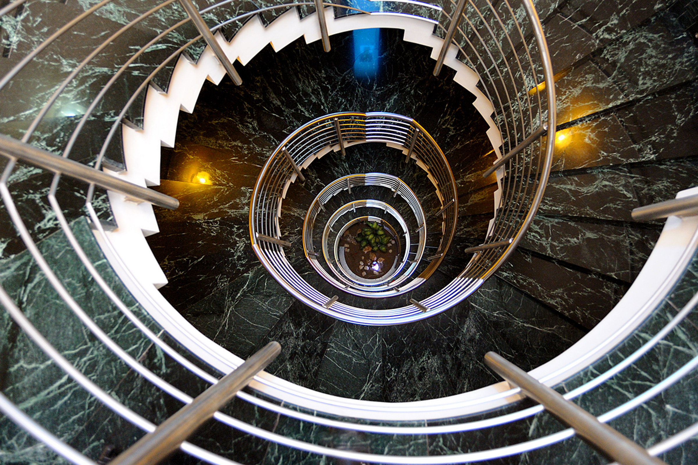 Scala a chiocciola dall'alto