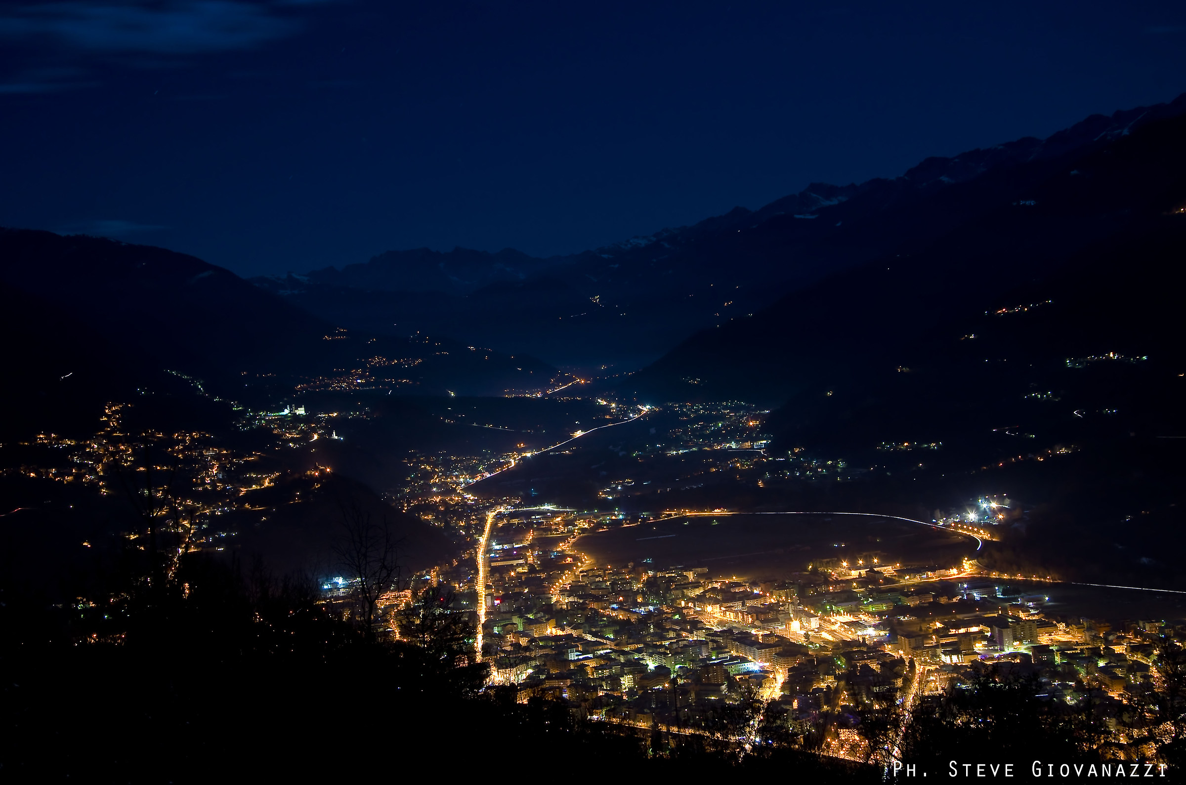 City with Full Moon Night