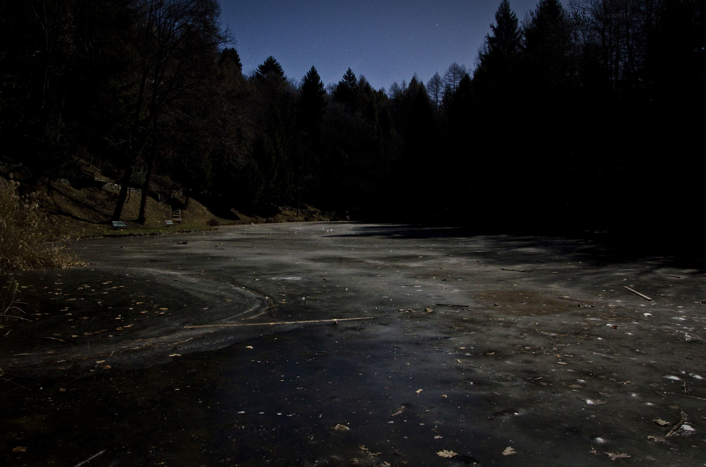 Lake with Full Moon Night
